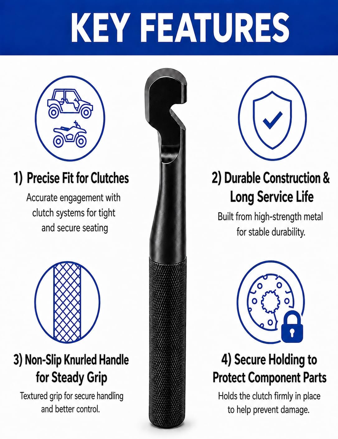 Belt Changing Tool, Belt Removal Tool, Belt Changing Removal Tool, Clutch Removal Wrench Tool for Polaris RZR Accessories 800 900 S 1000 S XP Turbo