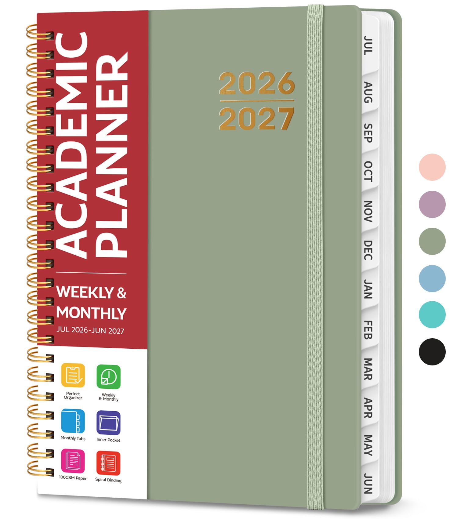 Taja Planner 2026-2027, Jul 2026-Jun 2027 Monthly & Weekly Calendar Book