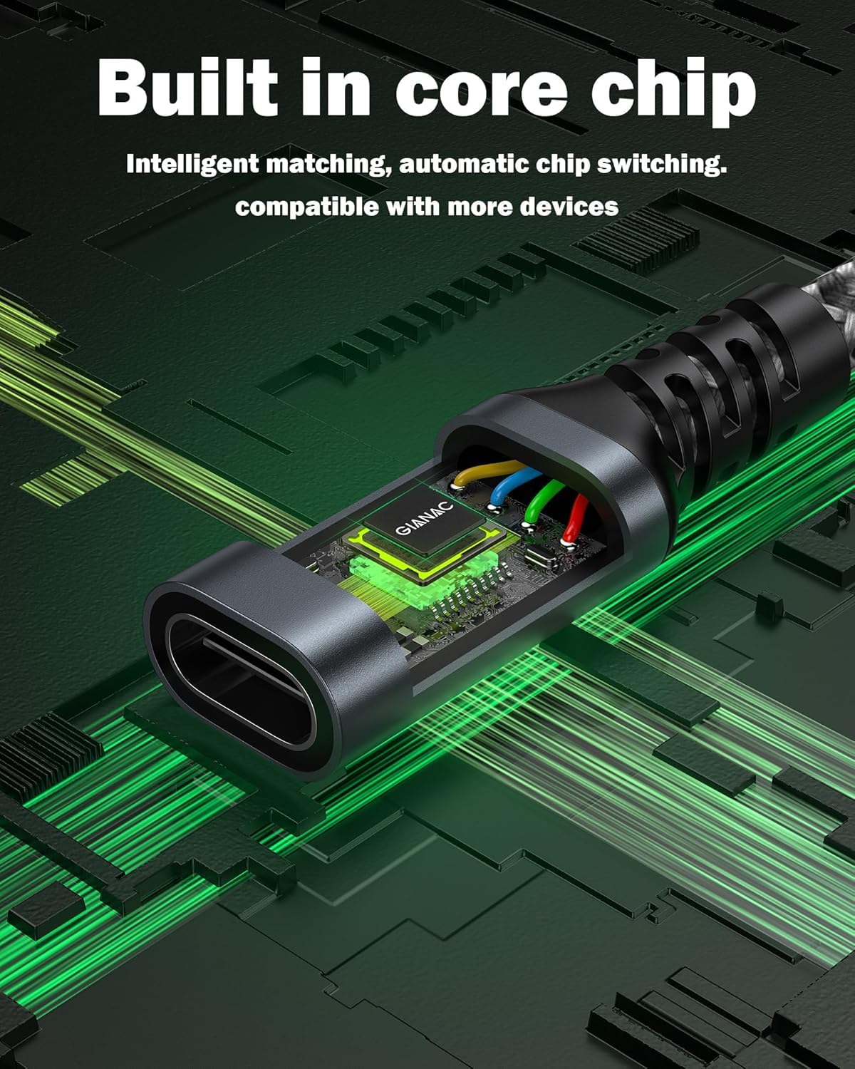 GIANAC Cavo di Prolunga USB C 100W 2M,3.2 Gen2 4K@60Hz Cavo Type C Maschio a Femmina 10Gbps Cavo Prolunga Tipo C Compatibile per iPhone 15 Pro Max, MacBook Pro/Air XPS 15 Galaxy S23 S22