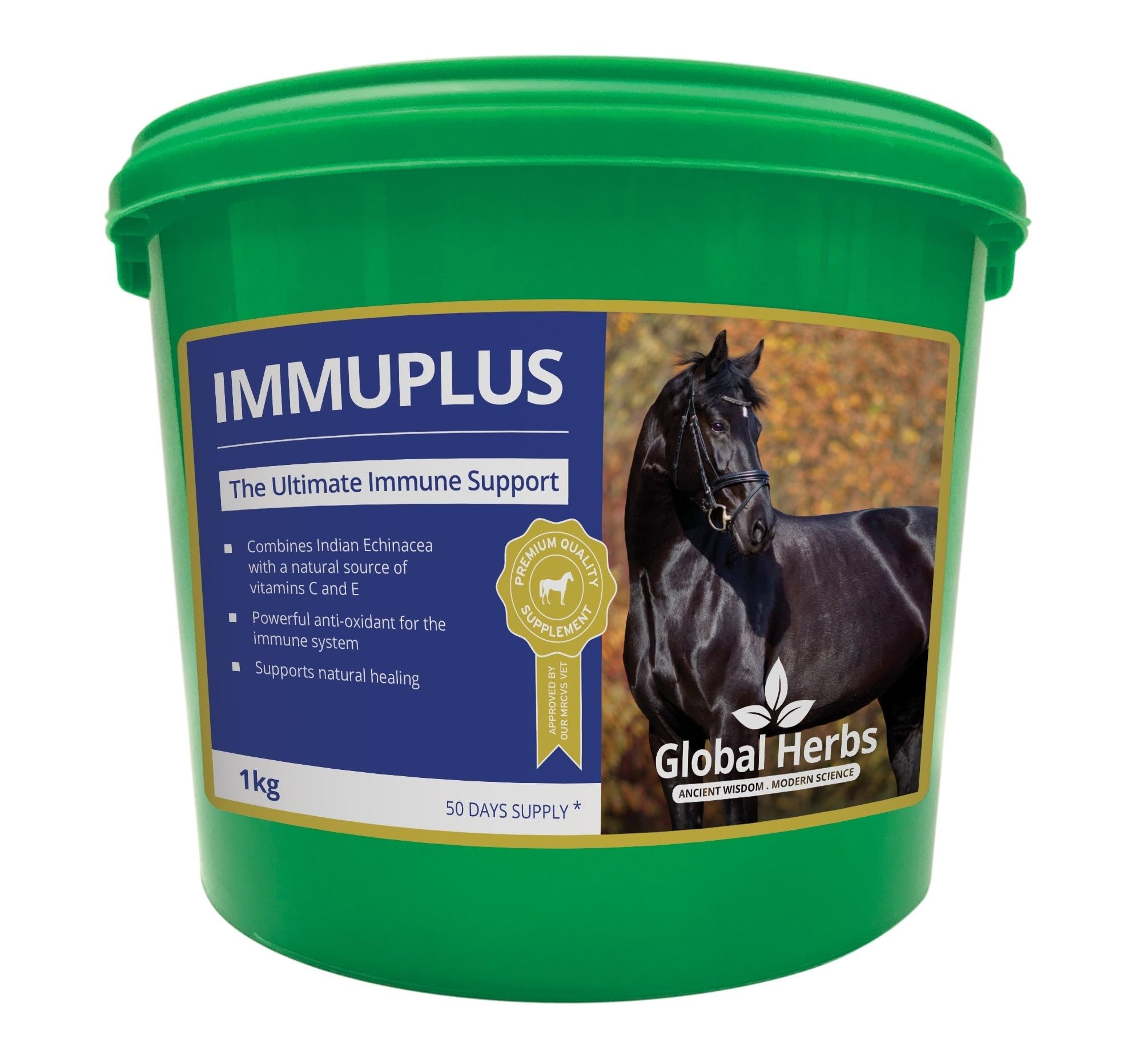 Global Herbs Immuplus Equine Immune Support & Recovery Powder 1kg โ image 1