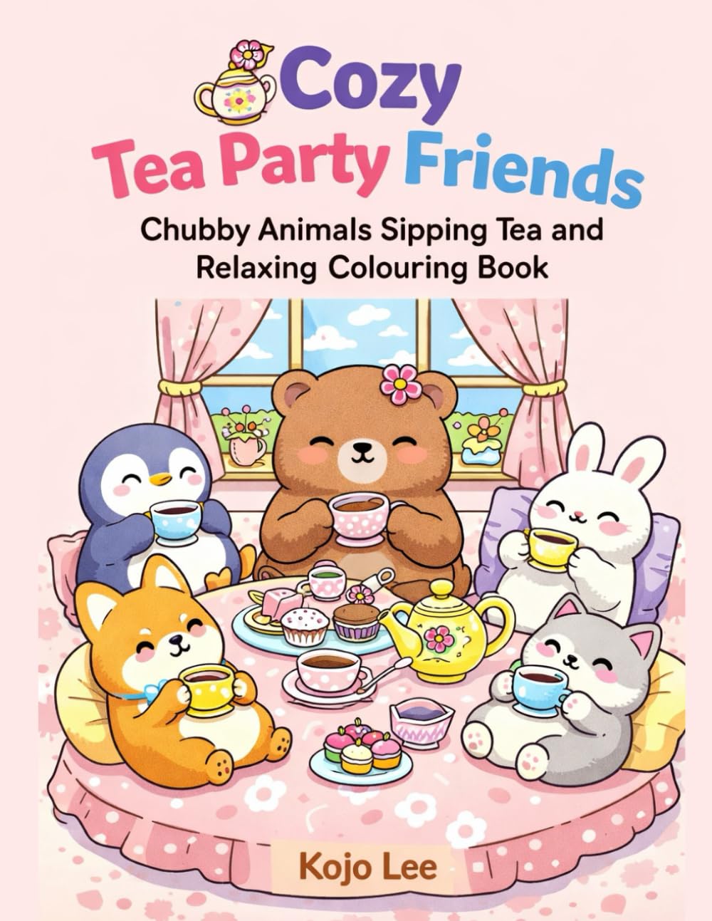 Cozy Tea Party Friends: Chubby Animals Sipping Tea and Relaxing Colouring Book
