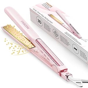 Faszin Planchas del Pelo 2 en 1, Calienta en 20s Plancha Pelo, de Titanio con Iones Plancha de Pelo, Pantalla LCD Clara, Ideal para Alisar, Rizar y crear Ondas (Rosa)