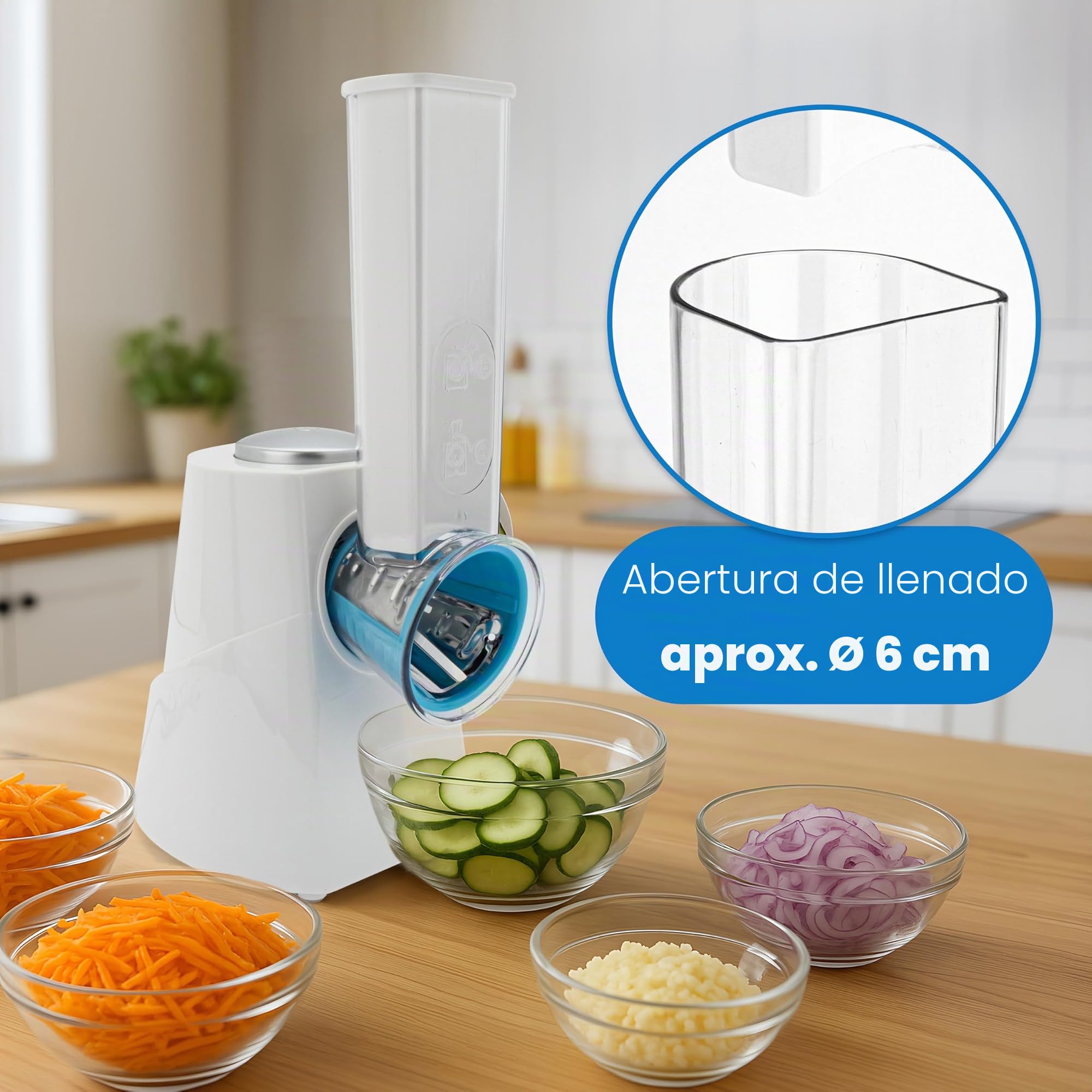 Clatronic Me 3604 Robot De Cocina Multi Express Para Cortar Y Rallar, Blanco