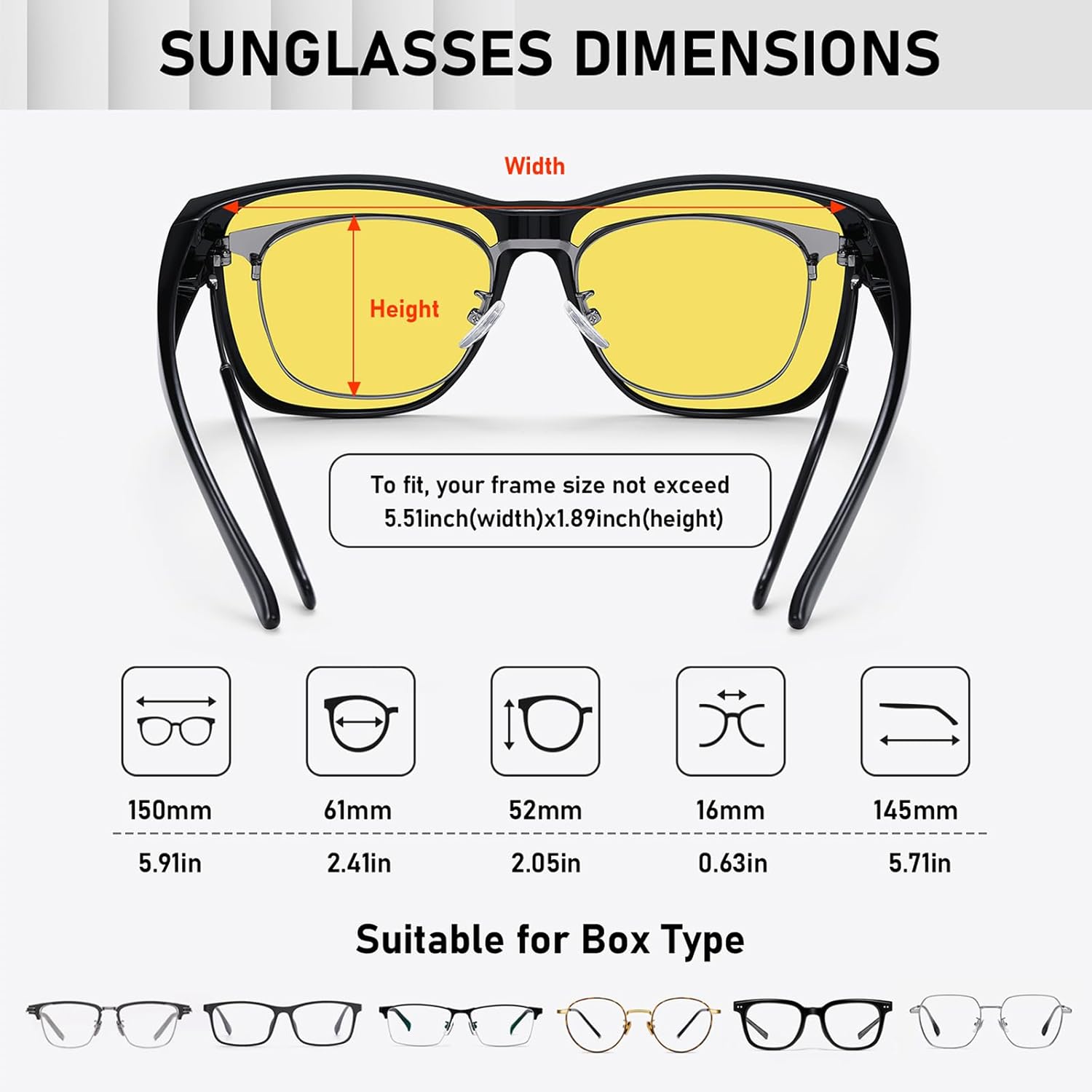 Night Vision Driving Glasses Polarized Anti-glare, HD Yellow Tinted Glasses for Women Men - Image 4