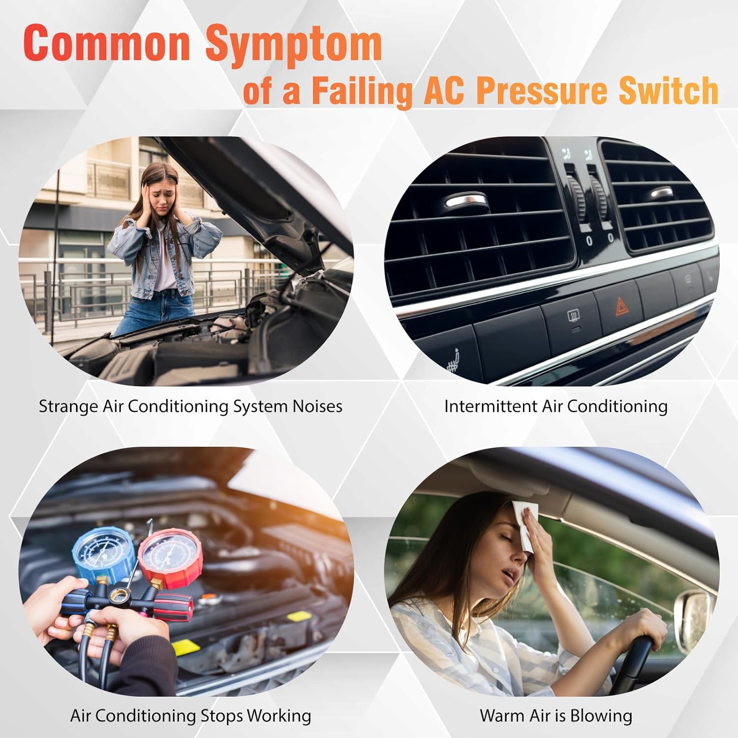 5Q0959126A Air Conditioning Pressure Switch Compatible with A3 A4 A5 A6 Q3 Q5 Q7 R8 RS5 RS6 RS7 S3 S4 S5 S6 S7 S8 SQ5 e-Golf Golf GTI Jetta Touareg