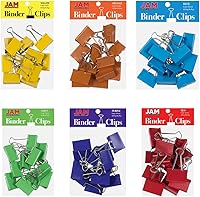 Vista 15 de JAM PAPER Clips para carpeta coloridos - Extra Pequeños - 3/5 Pulgadas (15 mm) - Clips para carpeta azules - 30/Paquete