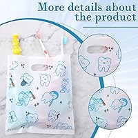 Vista 3 de Jetec 200 bolsas para el cuidado del paciente dental a granel, 8.18 x 9.25 pulgadas, bolsa de regalo dental con asas, bolsa de mercancía