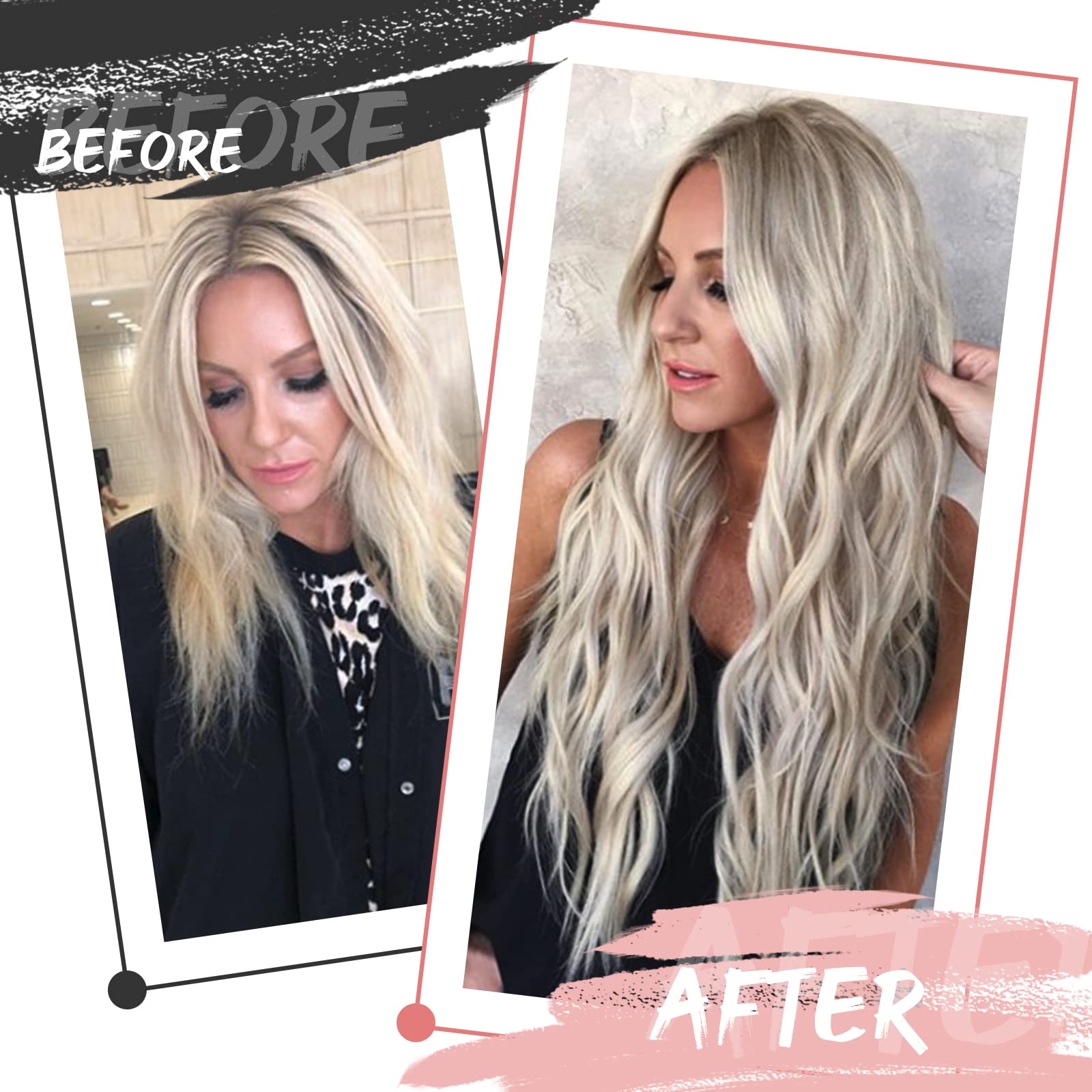 Fshine Geniale Tessitura Capelli Veri Evidenziatore Biondo Cenere Con Biondo Candido Extension Capelli Veri Tessitura Meches 50g 35cm Extension Cucite Capelli Veri #18P613