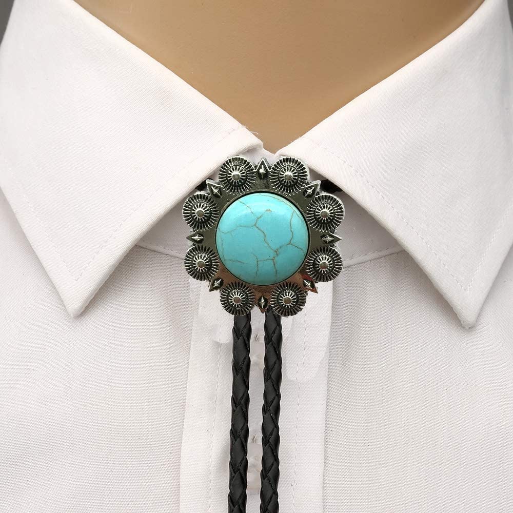 cravatta bolo, For uomo donna distintivo rotondo vintage turchese - cravatta