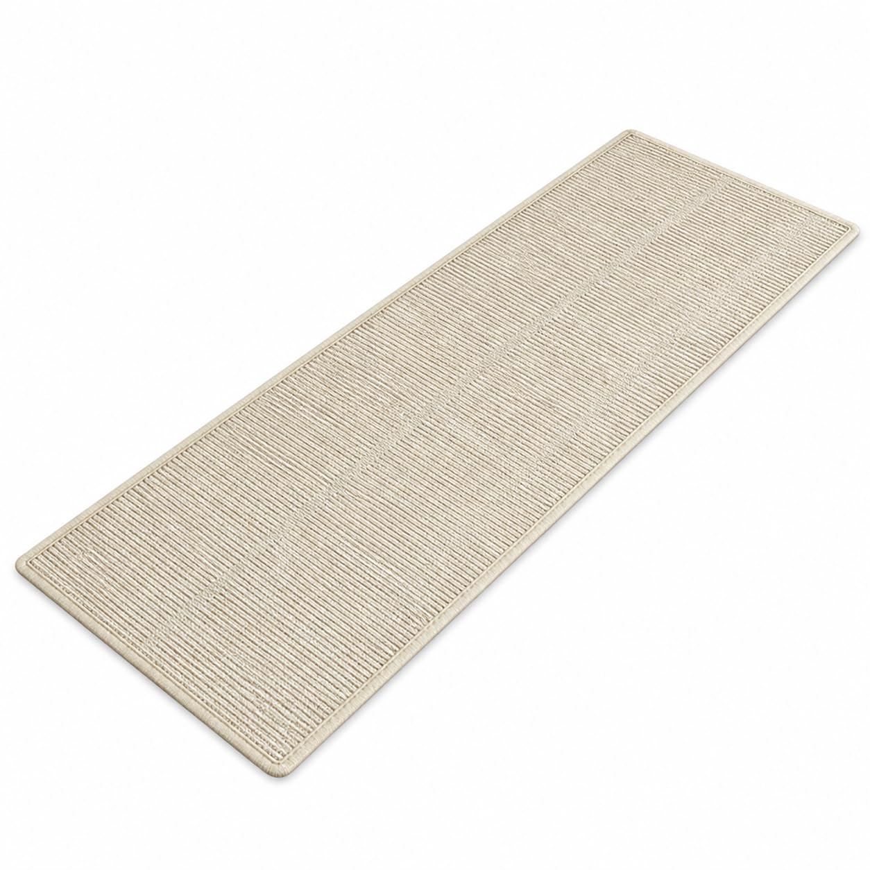 Tapis Protection Meuble Tissé, Caoutchouc adhérent, Tapis pour Rangement, Bureau organisé, pour collectionneurs, Fil Vertical Imitation Cachemire - Blanc cassé - Angle Droit, 50 * 120cm