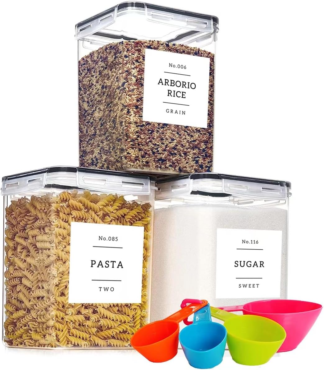 CZHQSMZ 3 Pcs Flour and Sugar Containers Airtight with 132