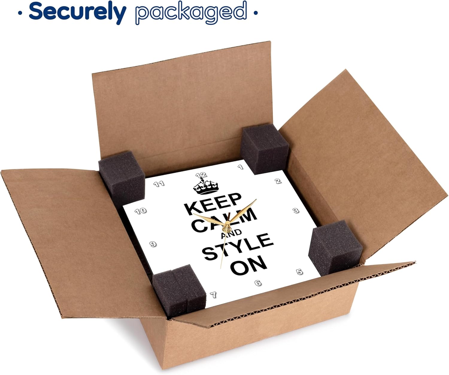 3dRose DPP_157732_3 Keep Calm and Style on Carry on Styling Fashion Stylist Hairstylist Hairdresser Gift Fun Humor Wall Clock, 15 by 15-Inch