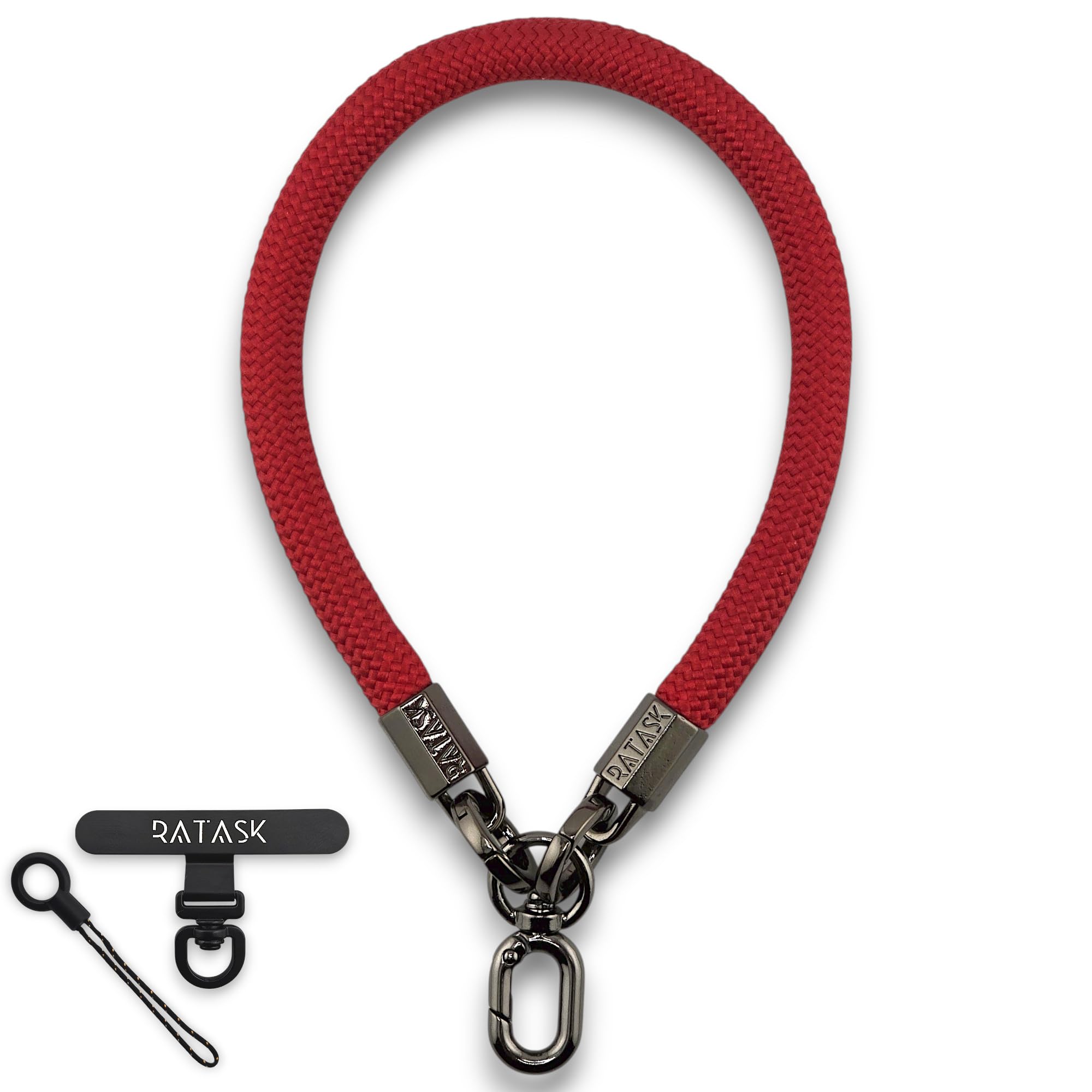 Ratask Unisex Red Wrist Strap Lanyard, Rope Lanyard Wrist Strap For Mobile Phones, Cameras, Keyring, Keychain,Mobile Accessory Pendant, Upgraded Hardware And Strong Metal Tether Tab (Red)