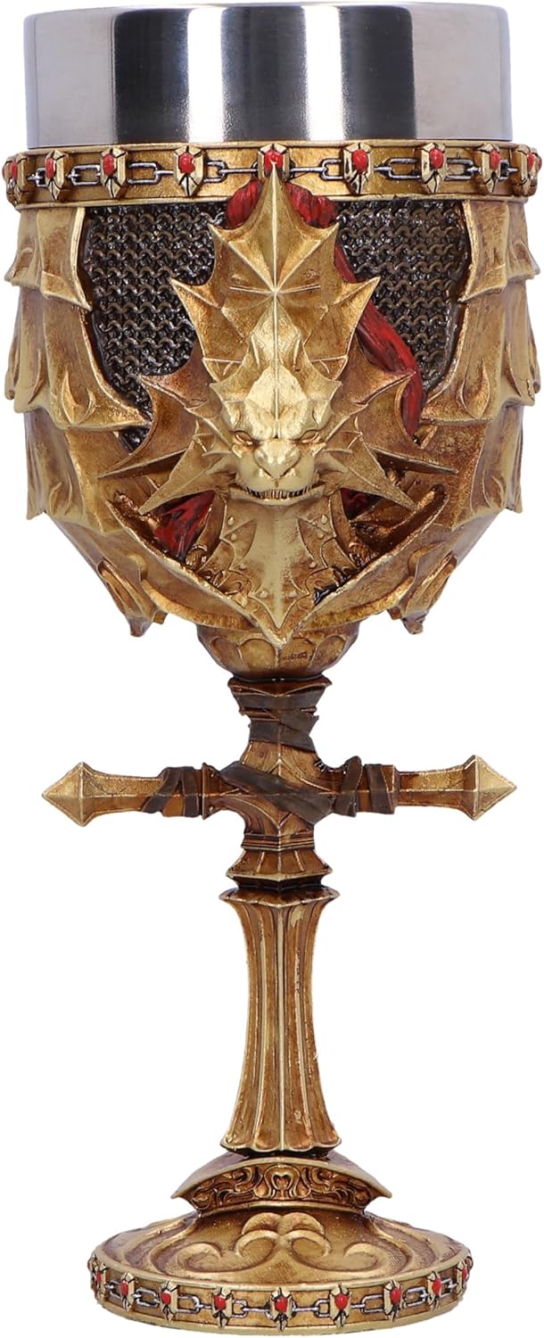 Nemesis Now Dark Souls Ornstein Goblet 15.5cm, Resin, Gold, Officially Licensed Dark Souls Merch, Dark Souls Trilogy Wine Cup, Stainless Steel Insert, Cast in The Finest Resin, Expertly Hand-Painted