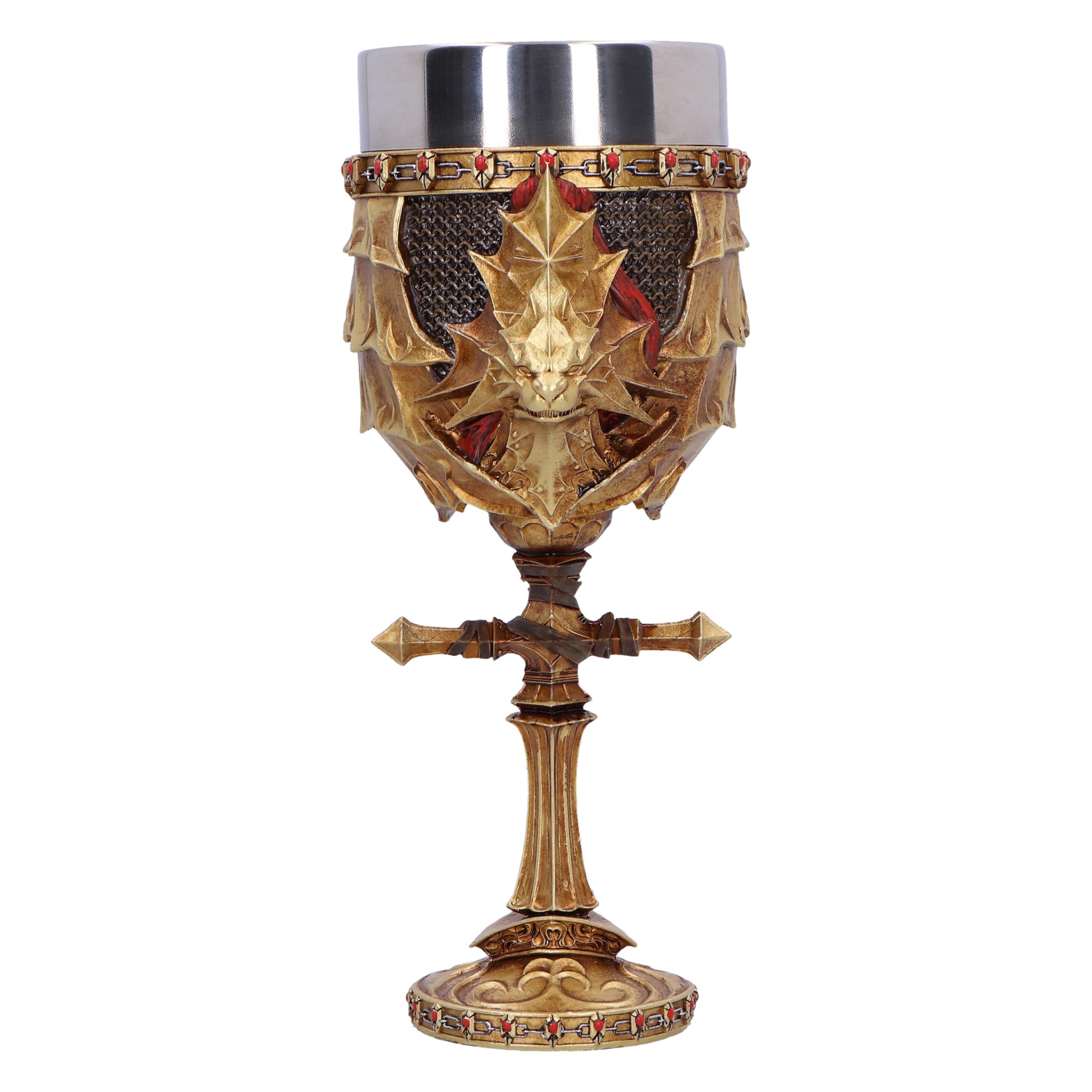 Nemesis Now Dark Souls Ornstein Goblet 15.5cm, Resin, Gold, Officially Licensed Dark Souls Merch, Dark Souls Trilogy Wine Cup, Stainless Steel Insert, Cast in The Finest Resin, Expertly Hand-Painted