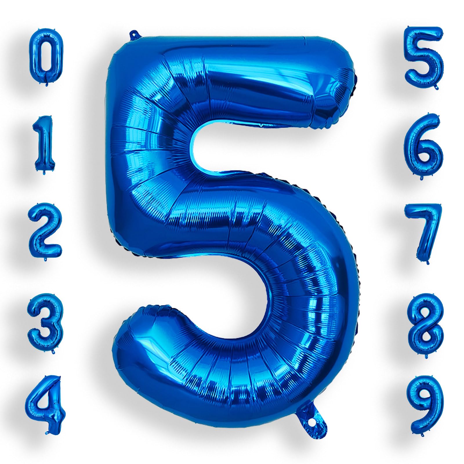 AULE 40 Inch 5 Blue Balloon Number Foil 0-9 Birthday Big Numbers
