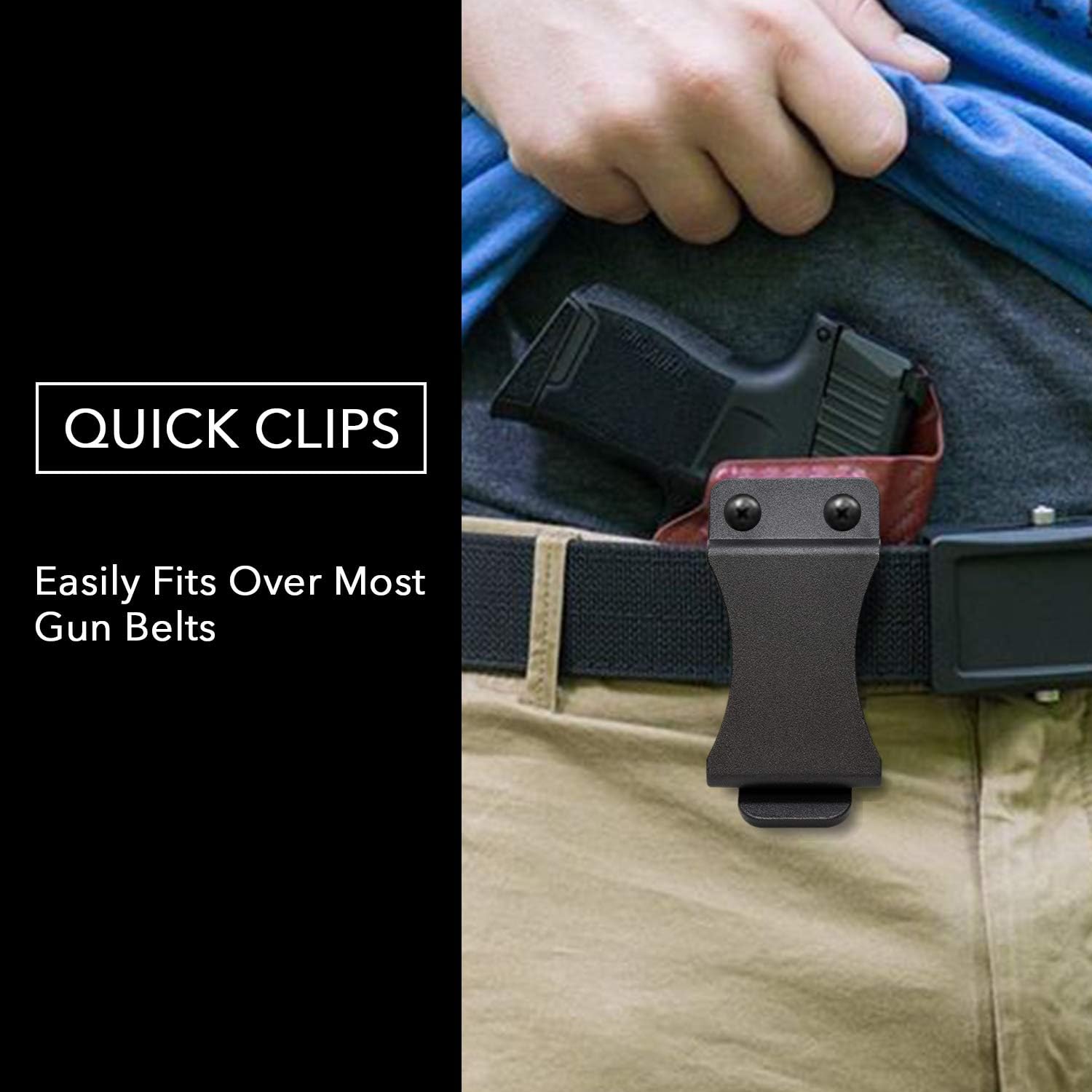 HolsterBuilder Holster Clip - Tuckable Kydex Belt Clip for Inside The Waist Band(IWB) Gun Holsters & Knife Sheath- Adjustable Cantt, High-Grade Material - Fold Over Quick Clips with Mounting Hardware : Sports & Outdoors