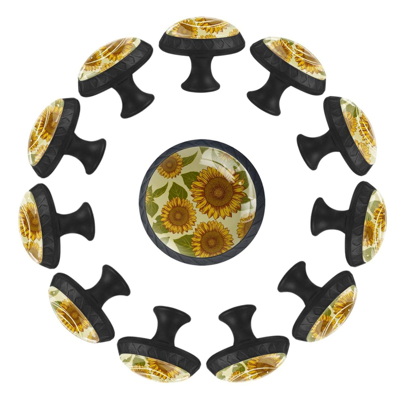 Boutons de tiroir tournesol de finition soignée pour commode et chambre à coucher