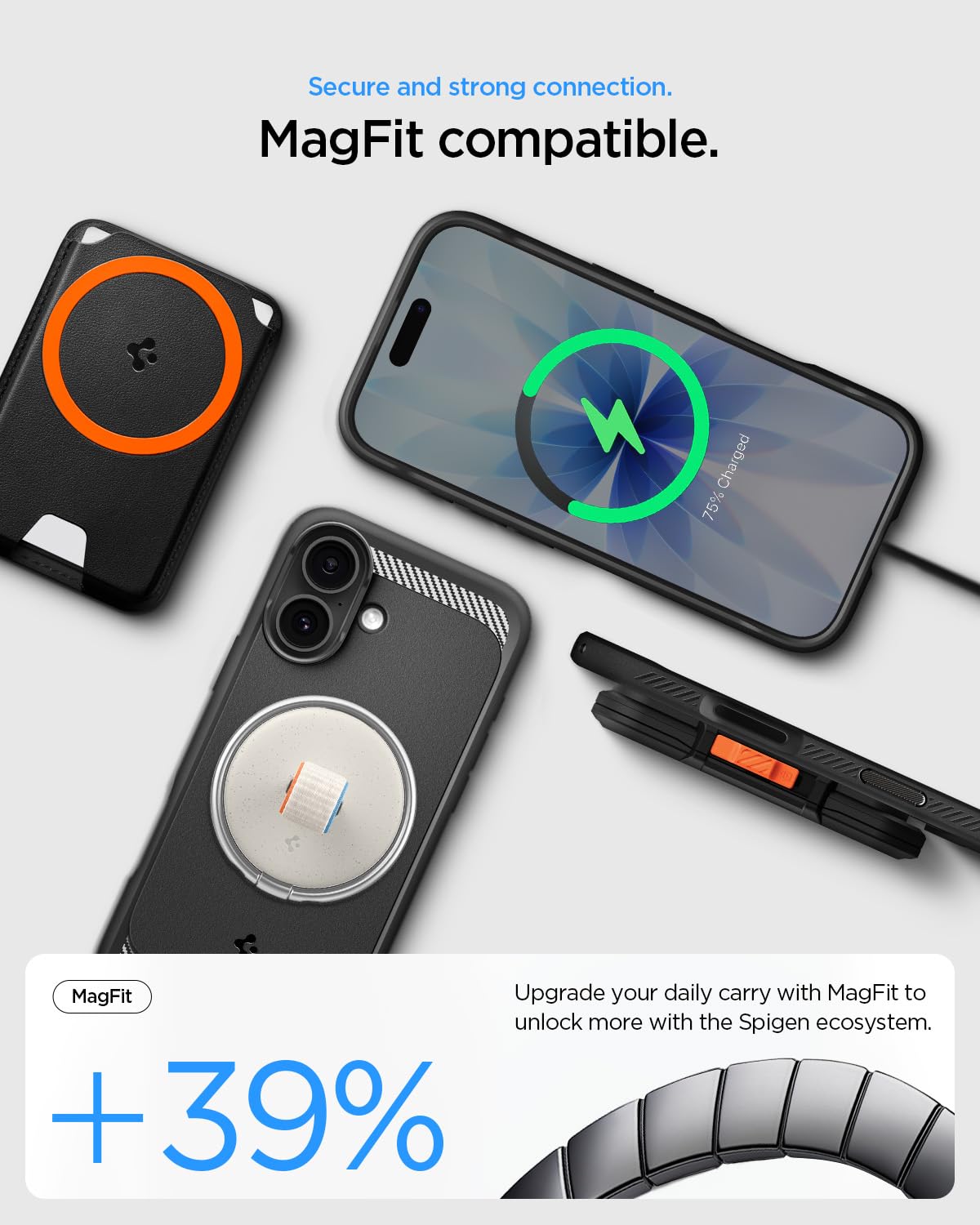 Spigen Funda para iPhone 17, Rugged Armor MagFit Compatible con MagSafe - Negro Mate