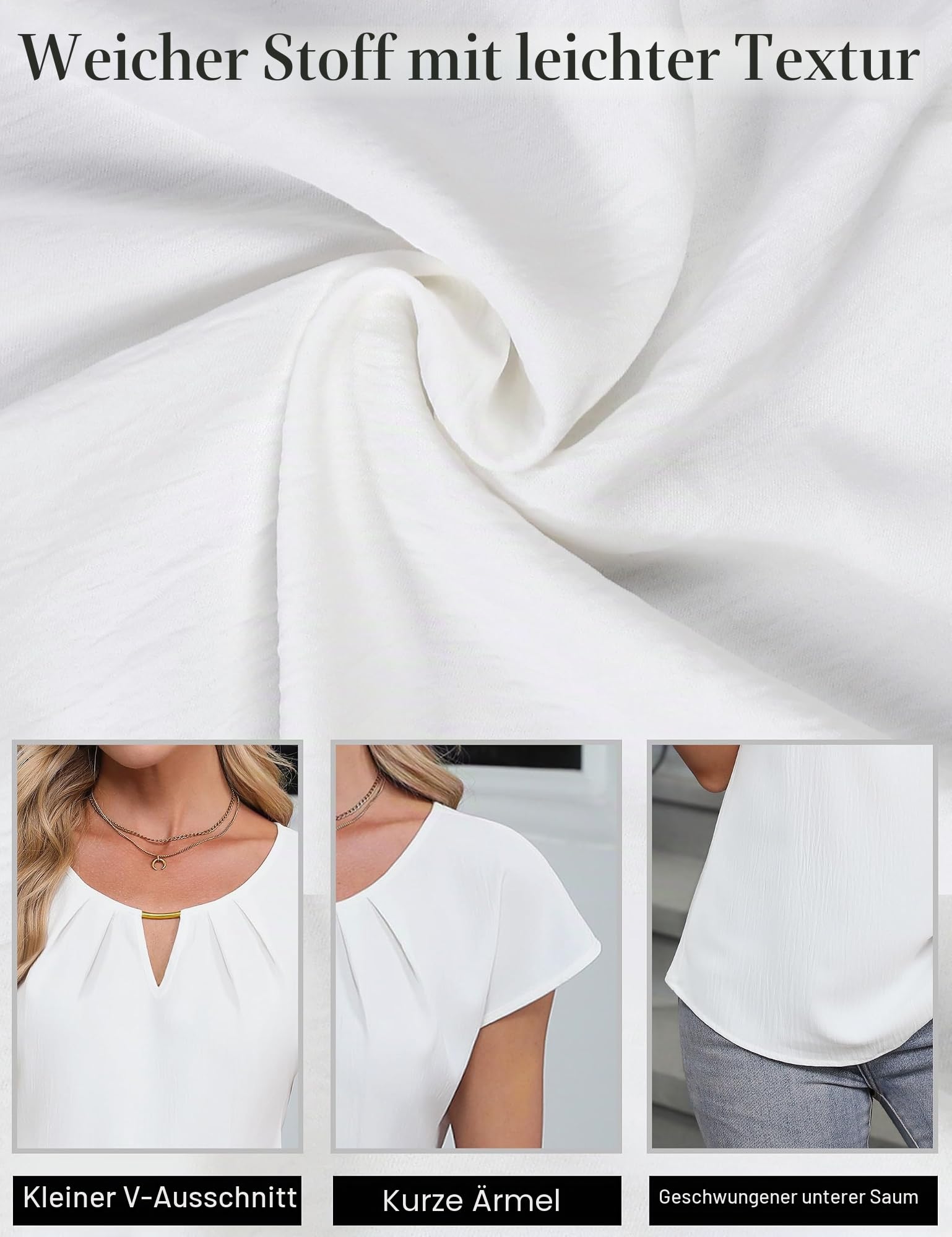 Blooming Jelly Damen Elegante Business Casual Oberteile Arbeit Trendige Kurzarmhemden Sommer Süße Plissee Blusen
