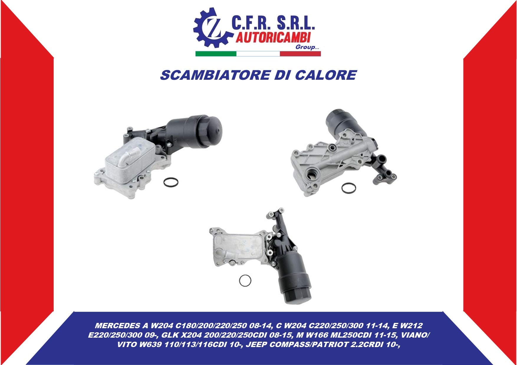 Scambiatore di calore per mercedes classe a classe c glk per jeep