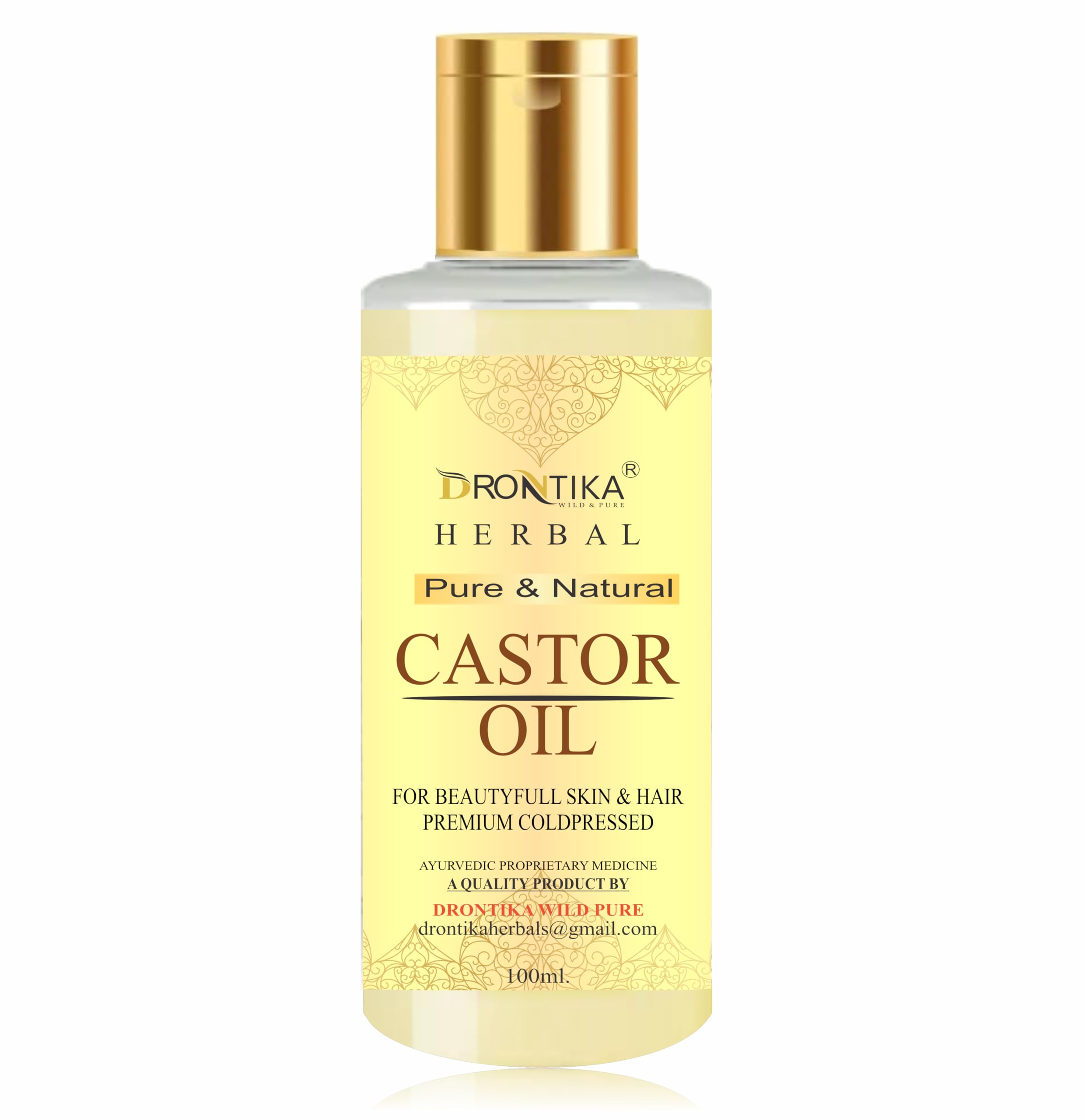 Drontika 100% Pure Castor Oil - Cold Pressed - For Stronger Hair, Skin & Nails - No Mineral Oil & Silicones, 100ml-image-28