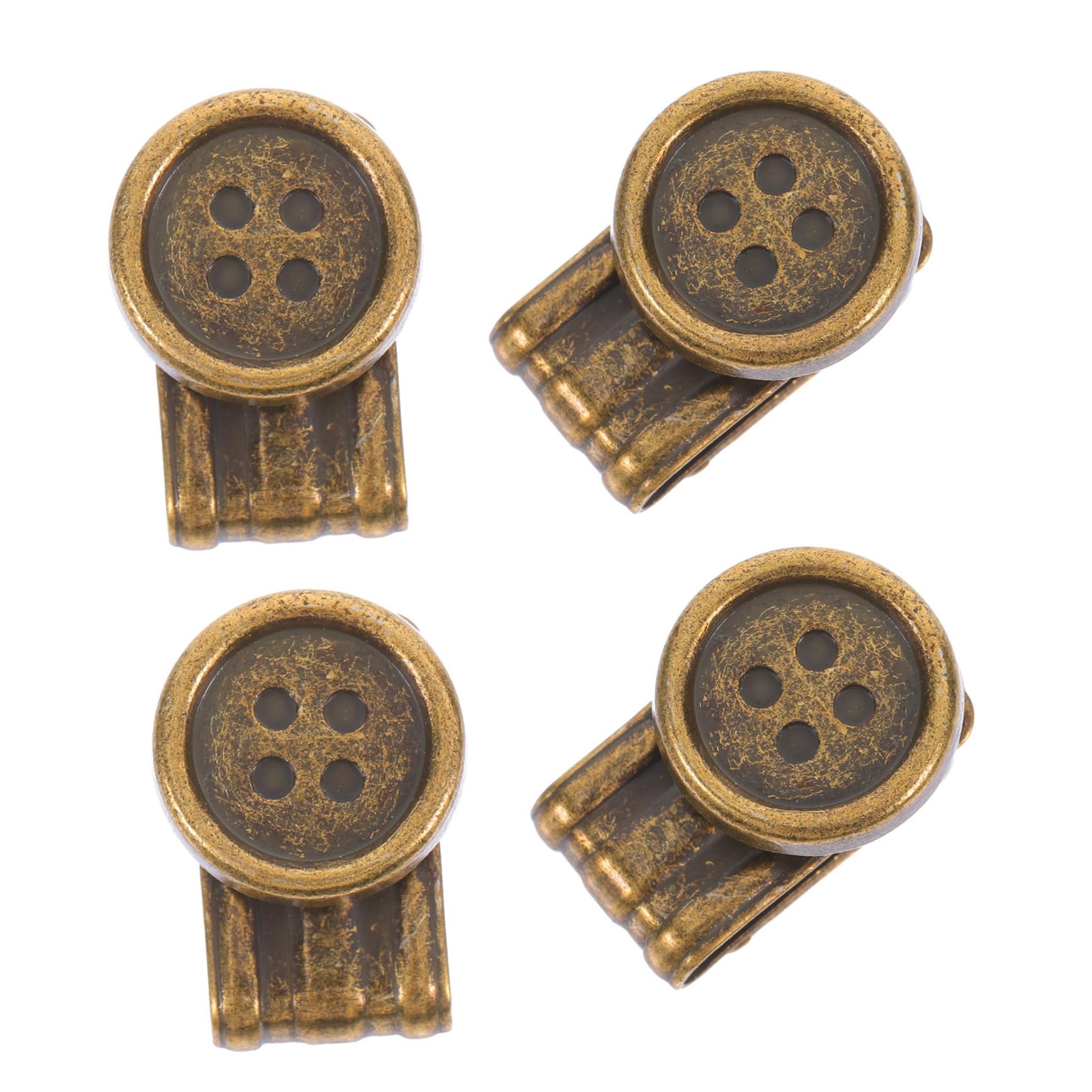Housoutil 4Pcs Metal Suspenders Clips No Sew Button Replacement for Jeans Pants and Hats Movable Clips for Fashionable Accessories