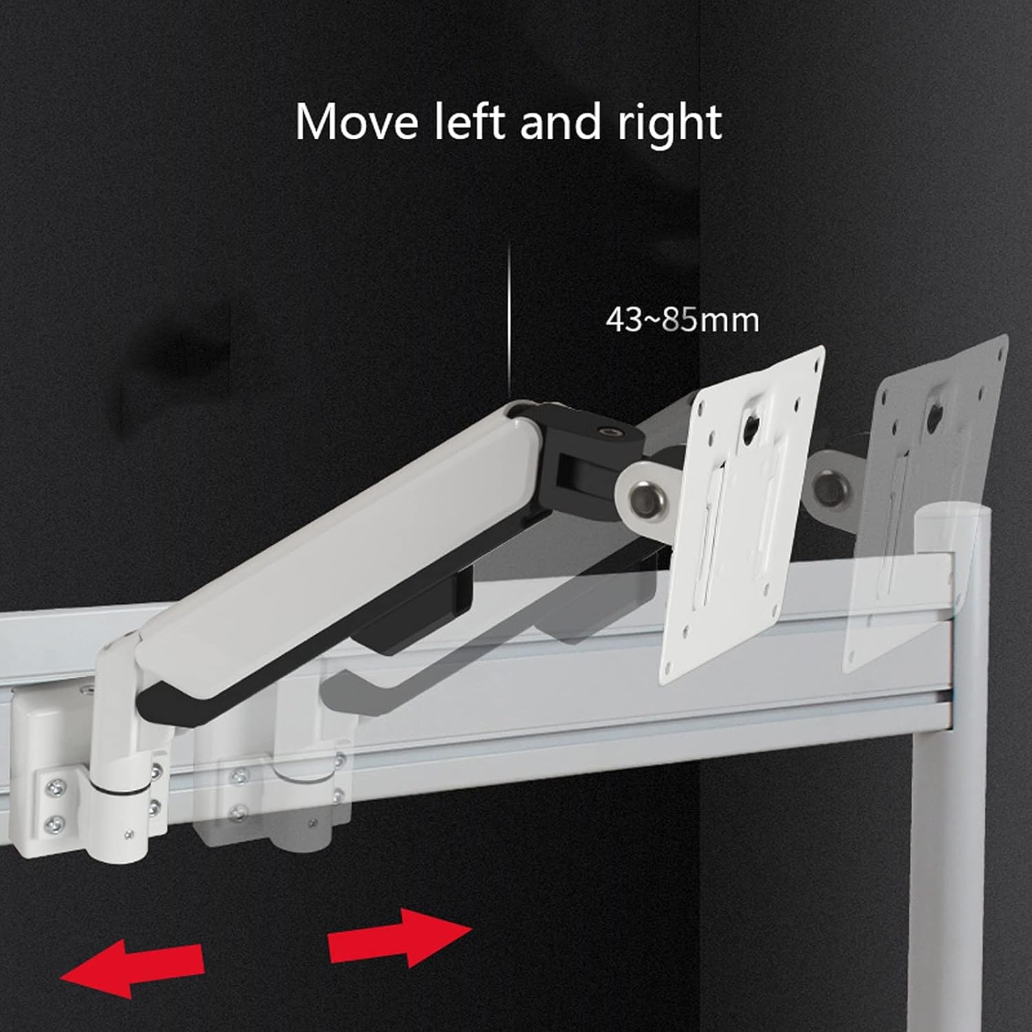 Monitor Arm Monitor Arm Single Monitor Stand Fully Adjustable Gas Spring Monitor Stand Mount Wall Mount Tilt and Swivel Bracket for 10-32 Inch Screen, White Monitors Bracket (Size : A) () image 3