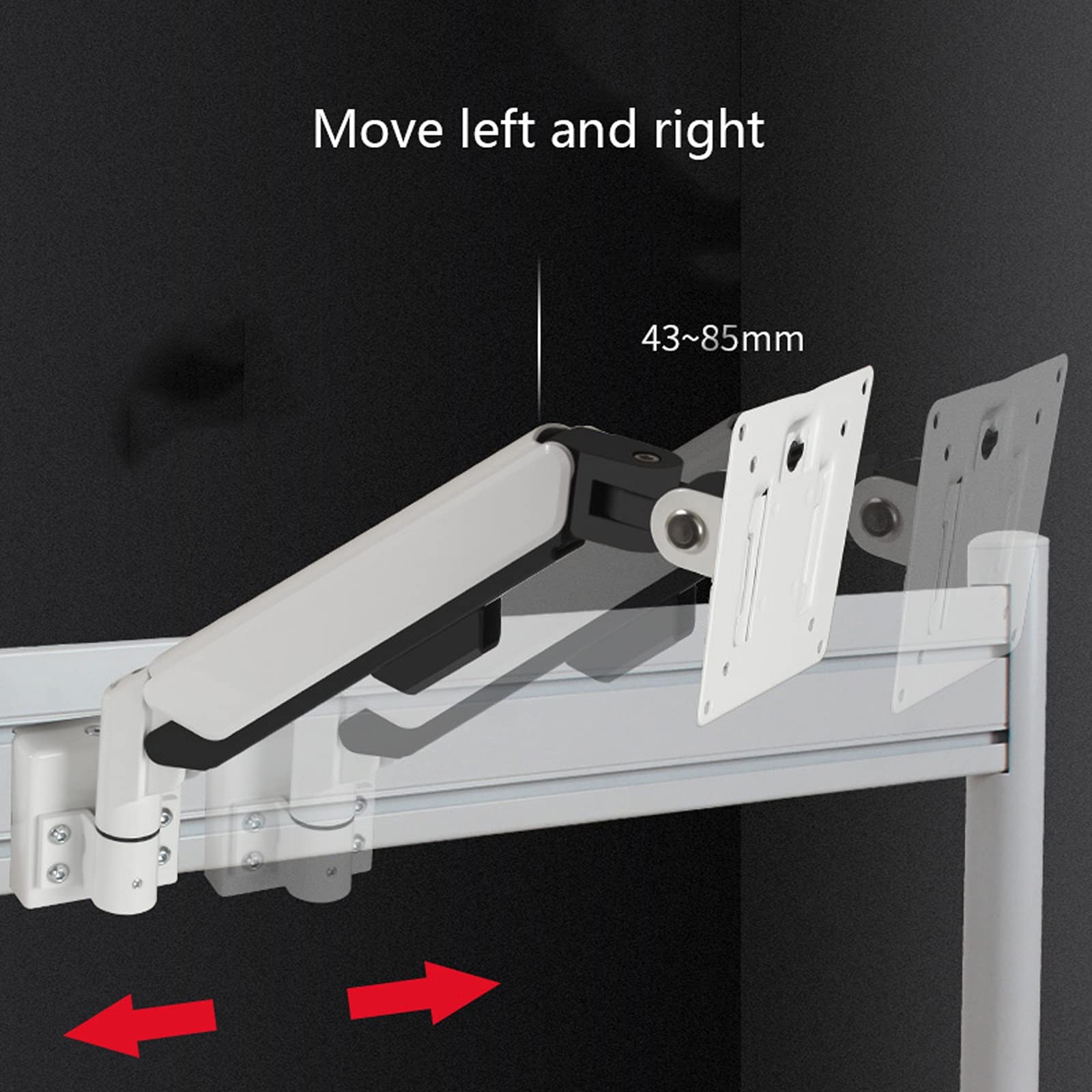 Monitor Arms Single LCD Monitor Stand Fully Adjustable Gas Spring Monitor Stand Mount Wall Mount Tilt And Swivel Bracket for 10-32 inch Scr(A-B