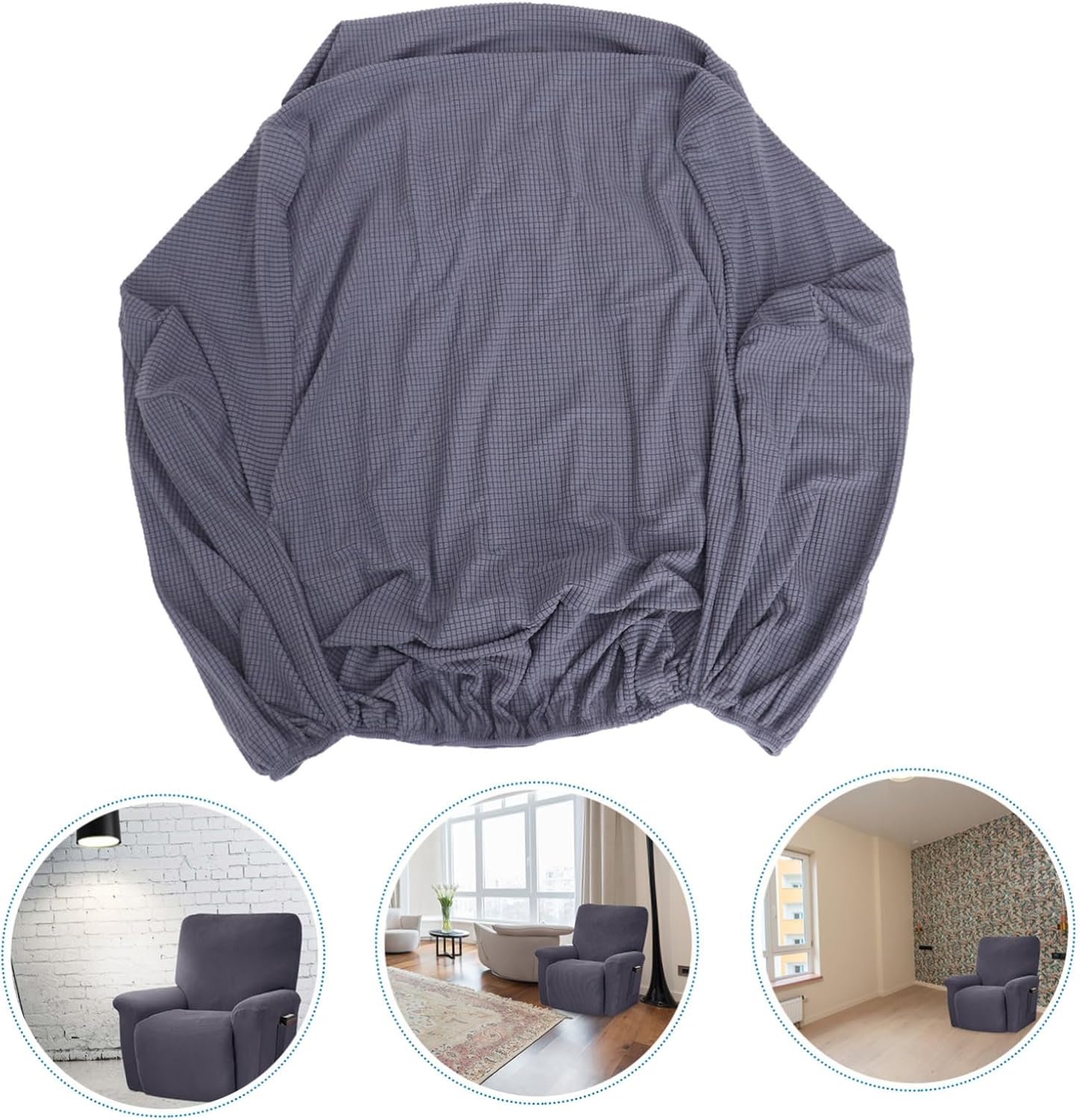 Polyester Recliner Chair Cover Comfortable Slipcover for Home Armchair Protector Elastic Band Easy Wash Fashion Style