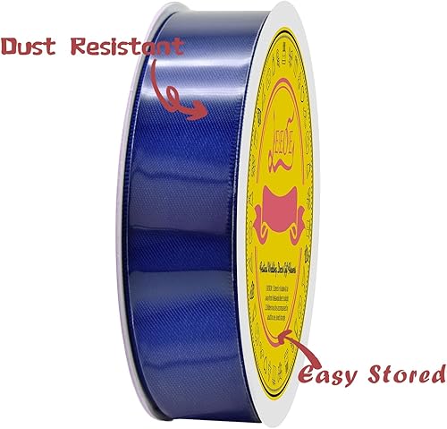 Miniatura 857 de Cinta de satén verde esmeralda de doble cara de 1-1/2 pulgadas x 50 yardas, cinta de poliéster verde esmeralda para envolver regalos, muy adecuada