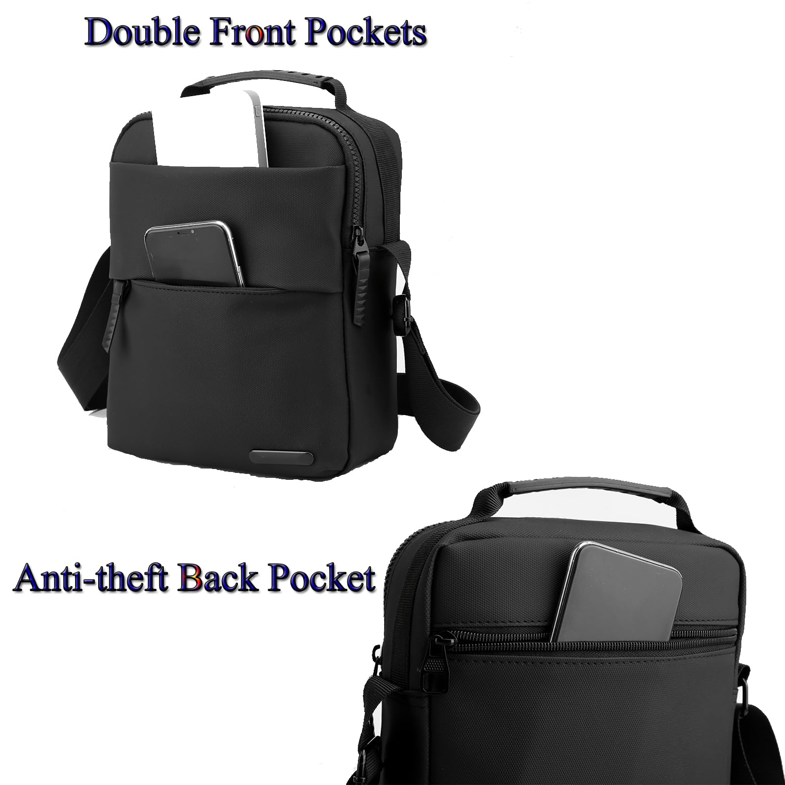 Bandoleras Hombre Bolso de Hombro Bolsas de Mensajero de Negocios Bolso de Mano Mariconeras para Hombres Moda Crossbody Bag Shoulder Casual