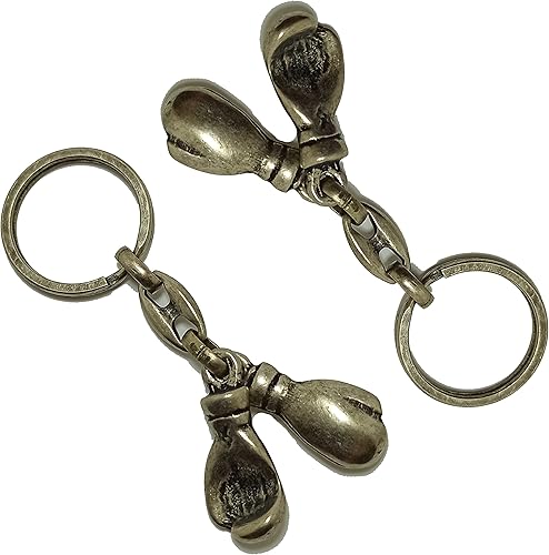 Paquete doble de guantes de boxeo de arte marcial, llavero de color óxido de metal, llavero de color de lucha para club de lucha, Óxido Metal