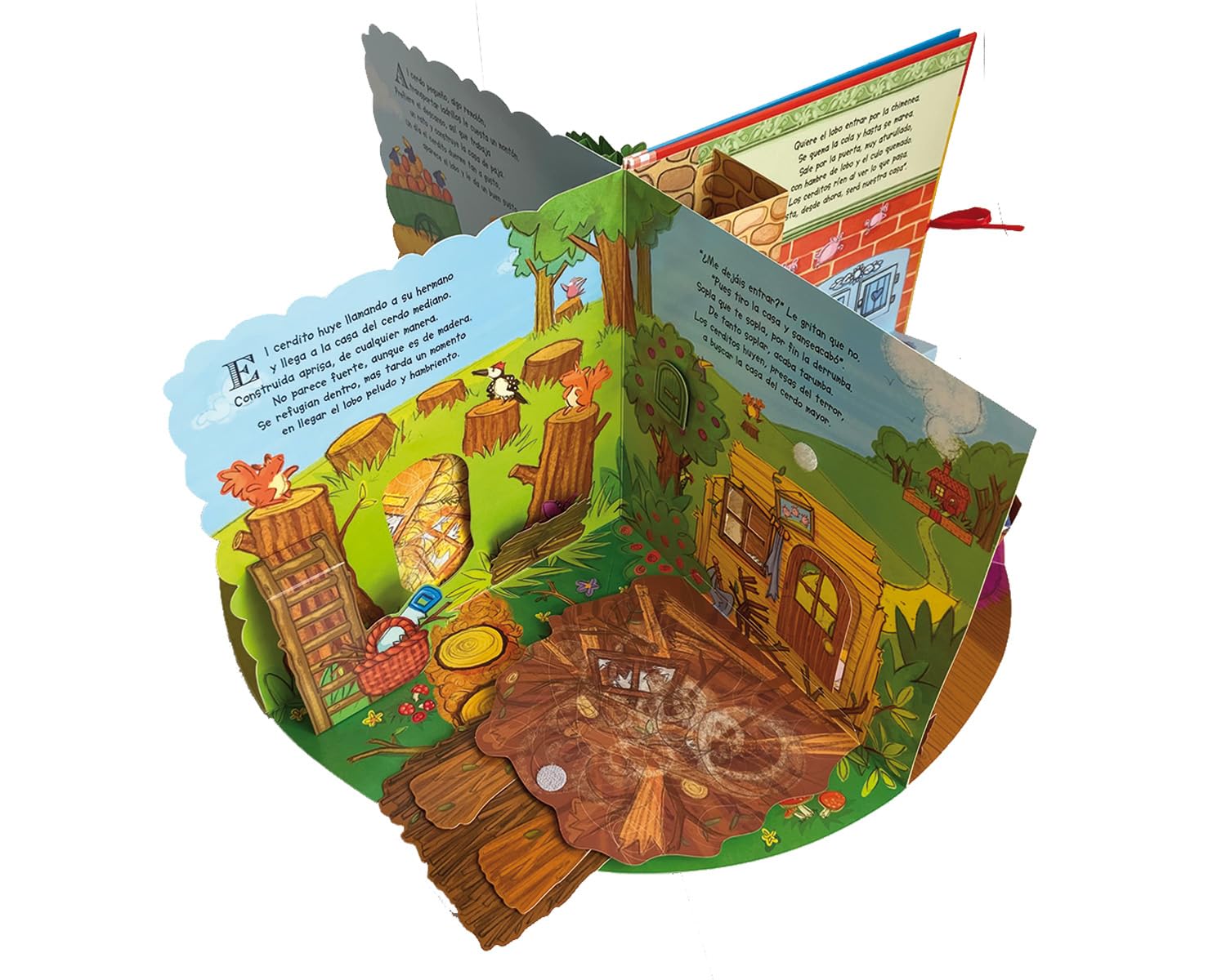 Los tres cerditos... y el lobo feroz. Cuento interactivo en 3 dimensiones. A partir de 3 años.: . . . Y El Lobo Feroz (Libro carrusel)