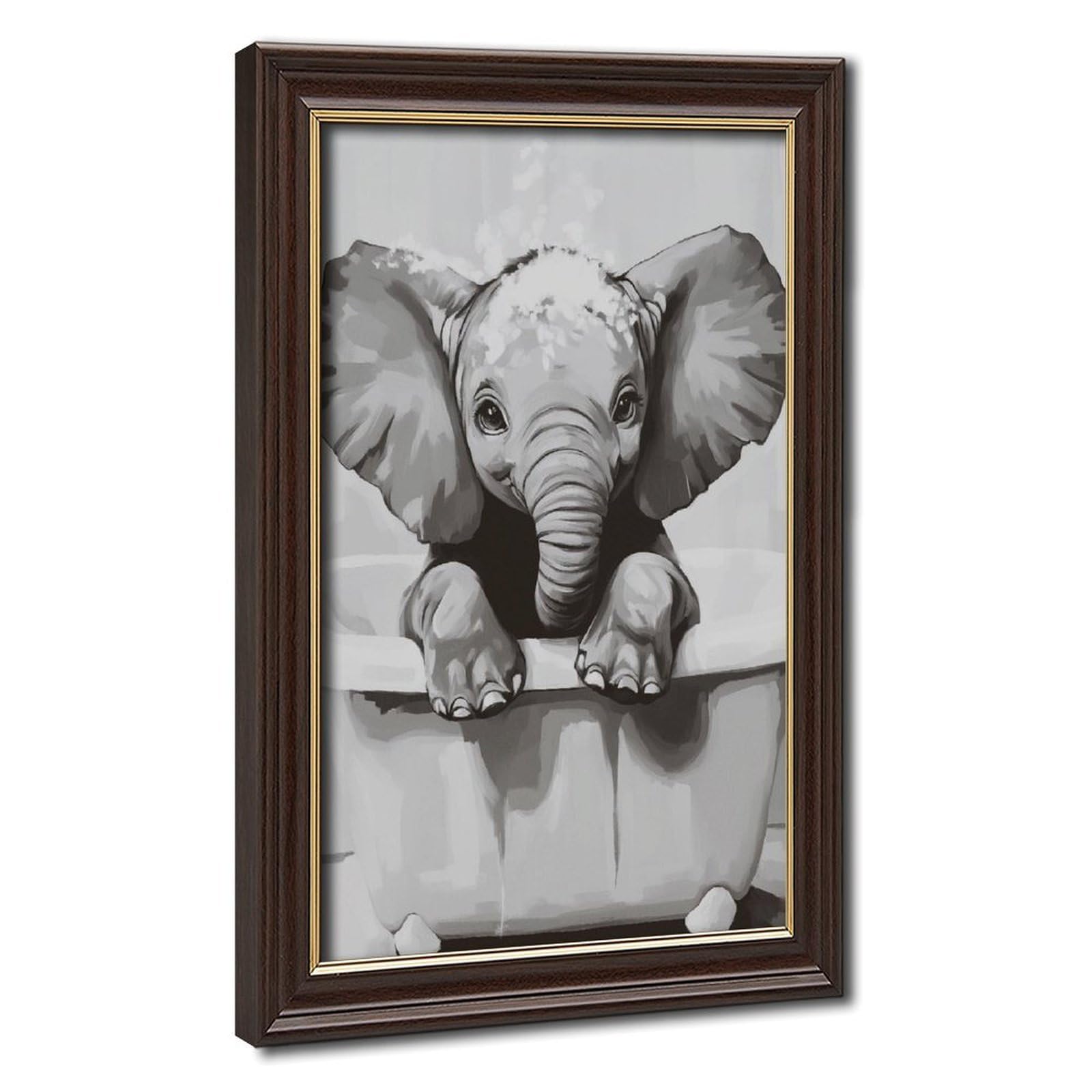 Bareronor Bathroom Elephant Poster Canvas Poster Bedroom Decor Landscape Office Room Decor Gift 24" L X 36" W