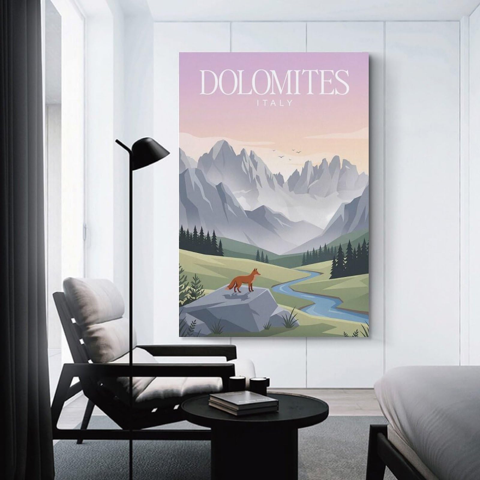 Junmoney Unframe-Style-22 Hanging Wall Art Dolomites Italy Landscape, 08X12inch(20X30cm), For Work Areas, Reading Rooms Or Studios, Wall Art That Adds Style To Work Areas