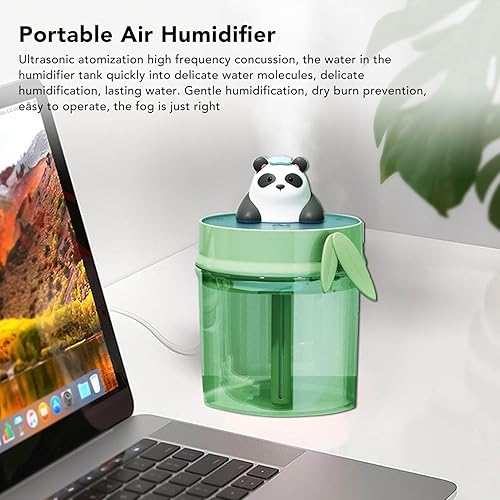 Miniatura 3 de Mini humidificador lindo panda 17.2 fl oz, humidificador de aire portátil, humidificación de aire alimentado por USB para escritorio, dormitorio,