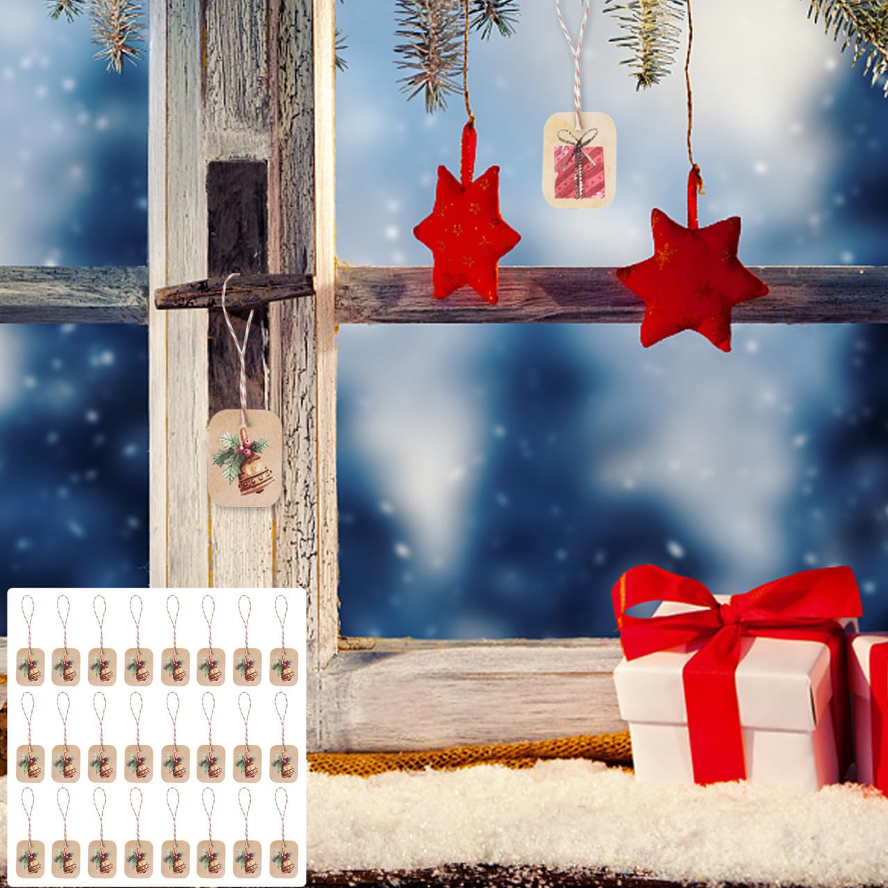 EXCEART 3 Sets Weihnachtsdeko-tags Seile Kraftpapier Karten Tags Für Geschenkverpackungen Weihnachten 250 Stück * 3