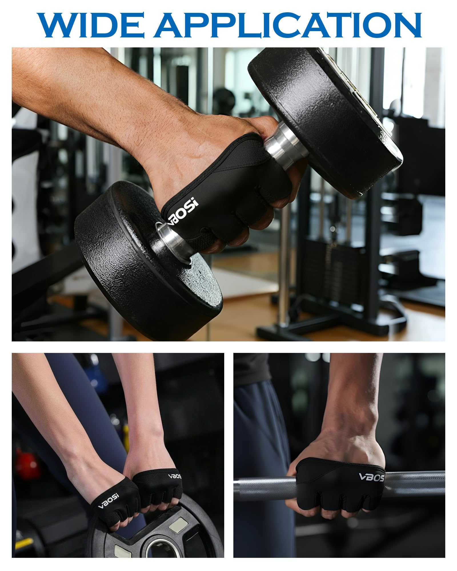 Guanti Palestra Uomo Donna Fitness Allenamento Sollevamento Pesi Antiscivolo Traspiranti Imbottitura Rinforzata