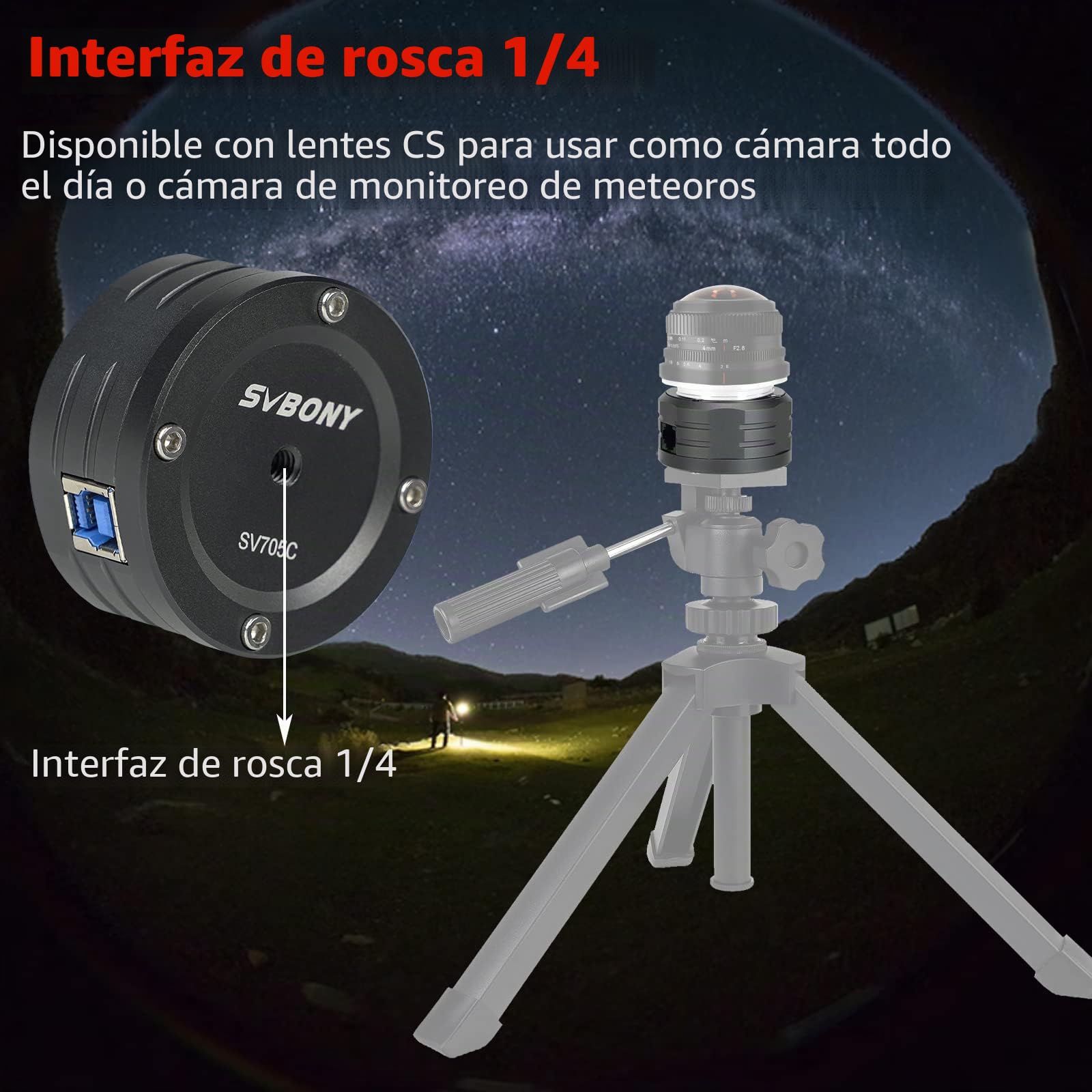 Svbony SV705C Oculares para Telescopios, Cámaras para Planetaria Color, USB3.0 ST4 Puerto de Guía Grande, Cámara de Fotografía de Cielo Profundo de Nivel Básico Planetario para Imágenes EAA