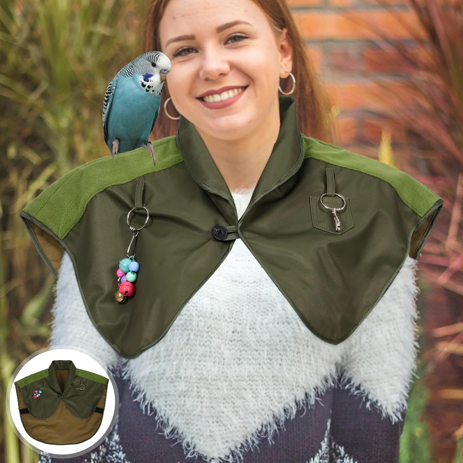 WOONEKY Bird Shoulder Protector Reusable Diaper Shawl for Parrots Cockatiels Comfortable Scratch-Resistant Pad for Training Daily Use Washable