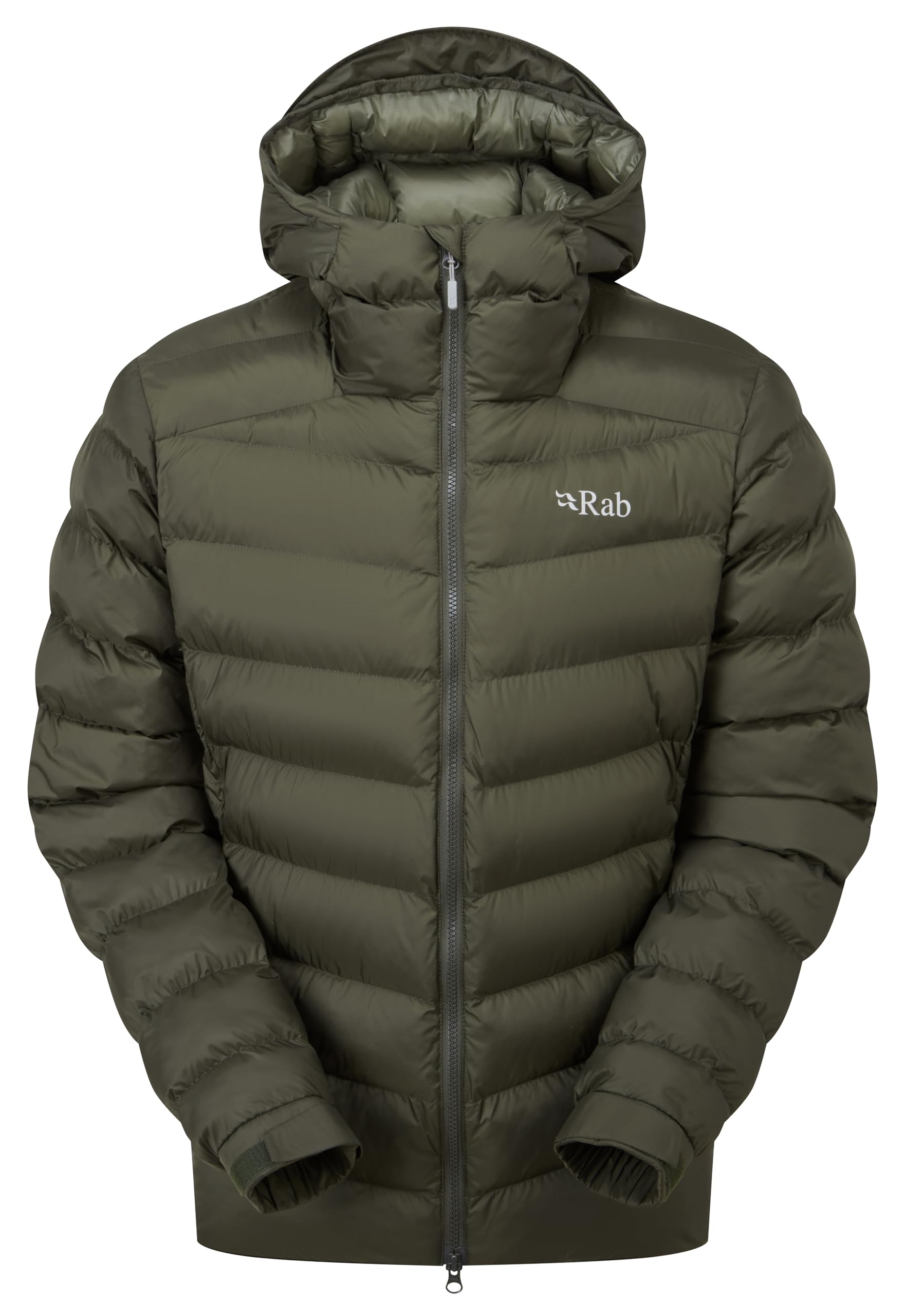 Men's Green Rab Nebula Pro Jacket - Size Xl - Recycled Down Insulation - High-Loft - Durable Water Resistant - Helmet Compatible - Climbing