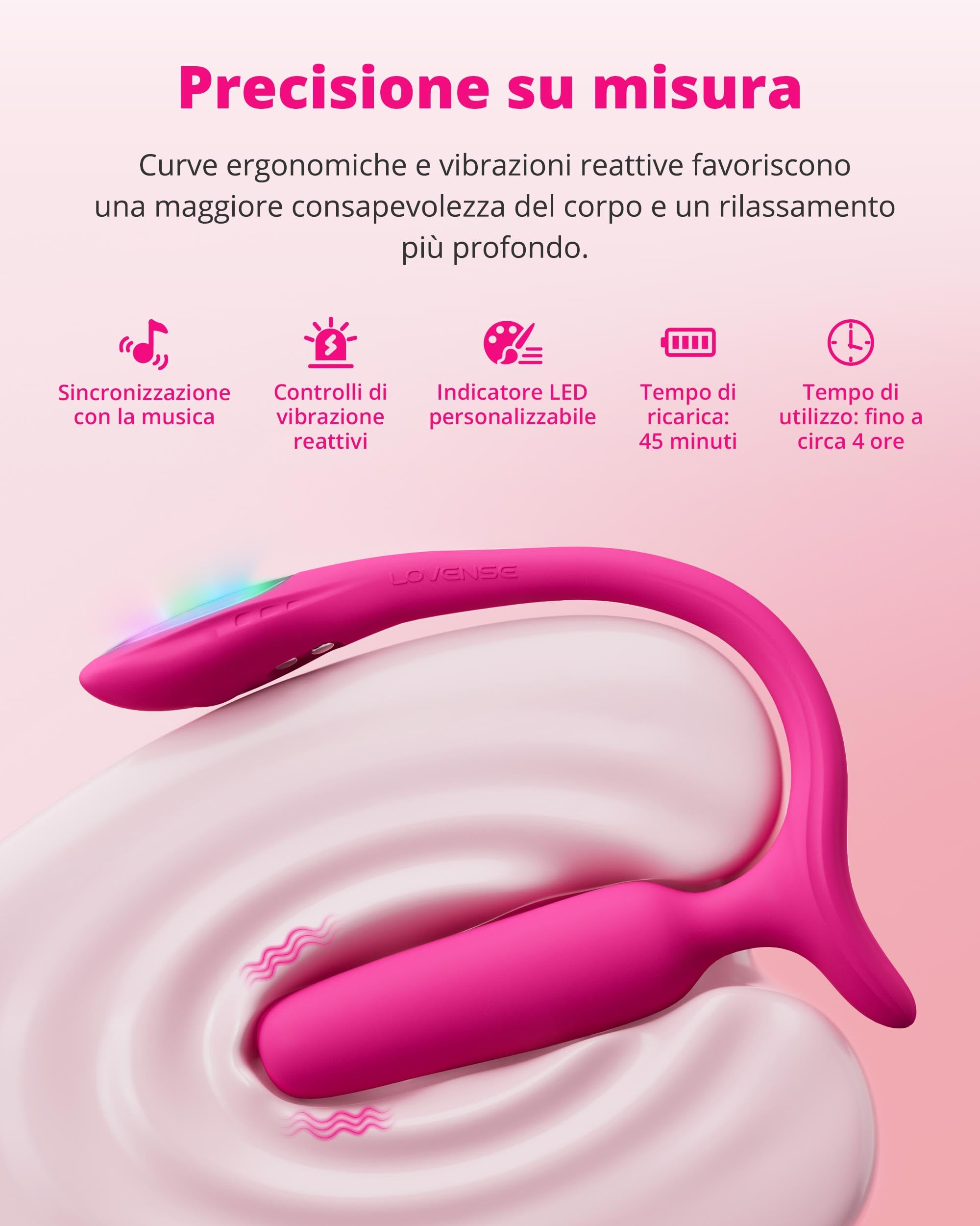 LOVENSE Lush Anal Vibrating Butt Plug Sex Toys, Piccolo Vibratore Anale Controllato da App con Luce LED, Giocattoli Anali per Adulti per il Piacere di Coppie Maschili e Femminili, Impermeabile