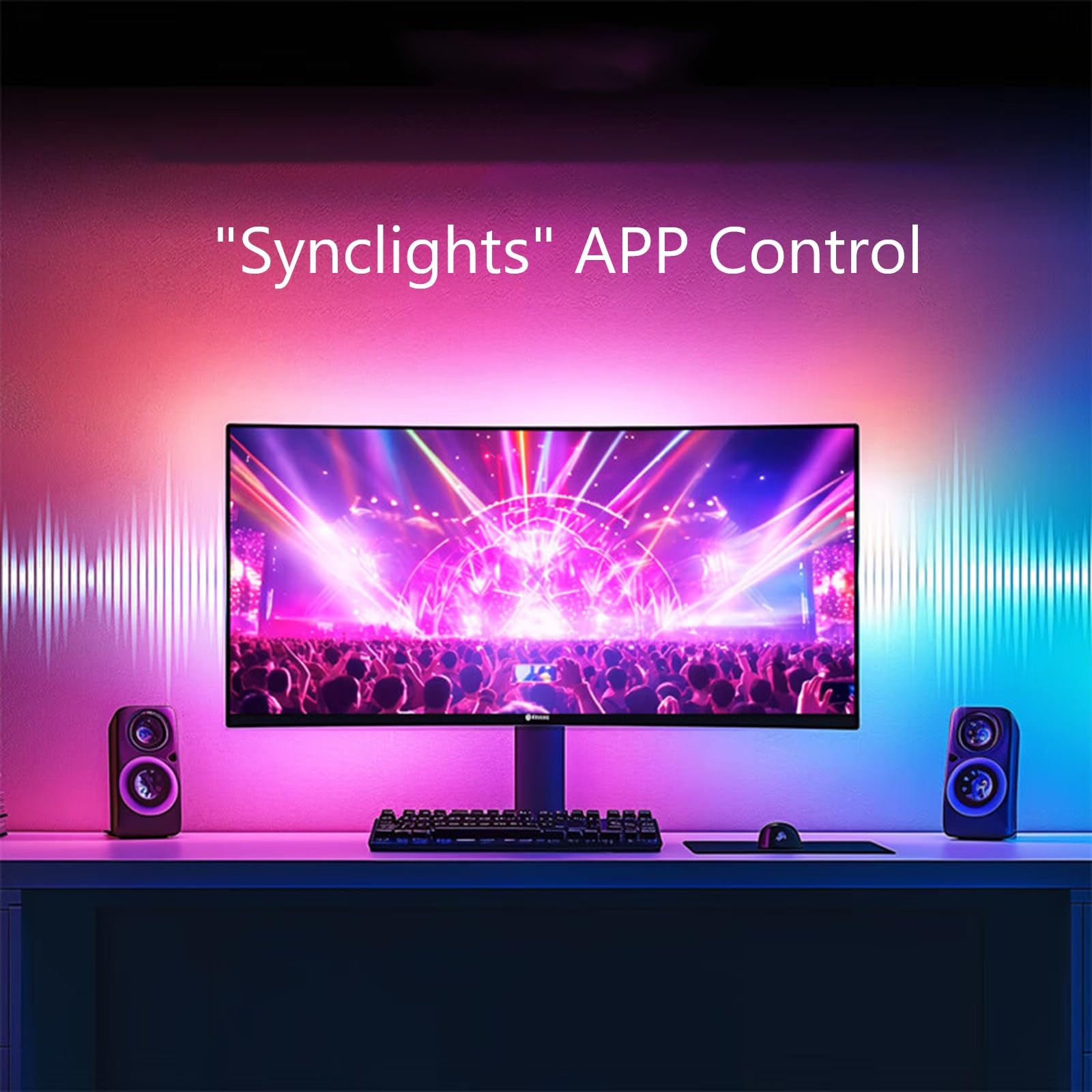Retroiluminación LED para monitor, luz de escritorio RGB para PC, barra de luz de computadora detrás del monitor, LED para juegos de escritorio, puerto USB, tira de luces LED que se