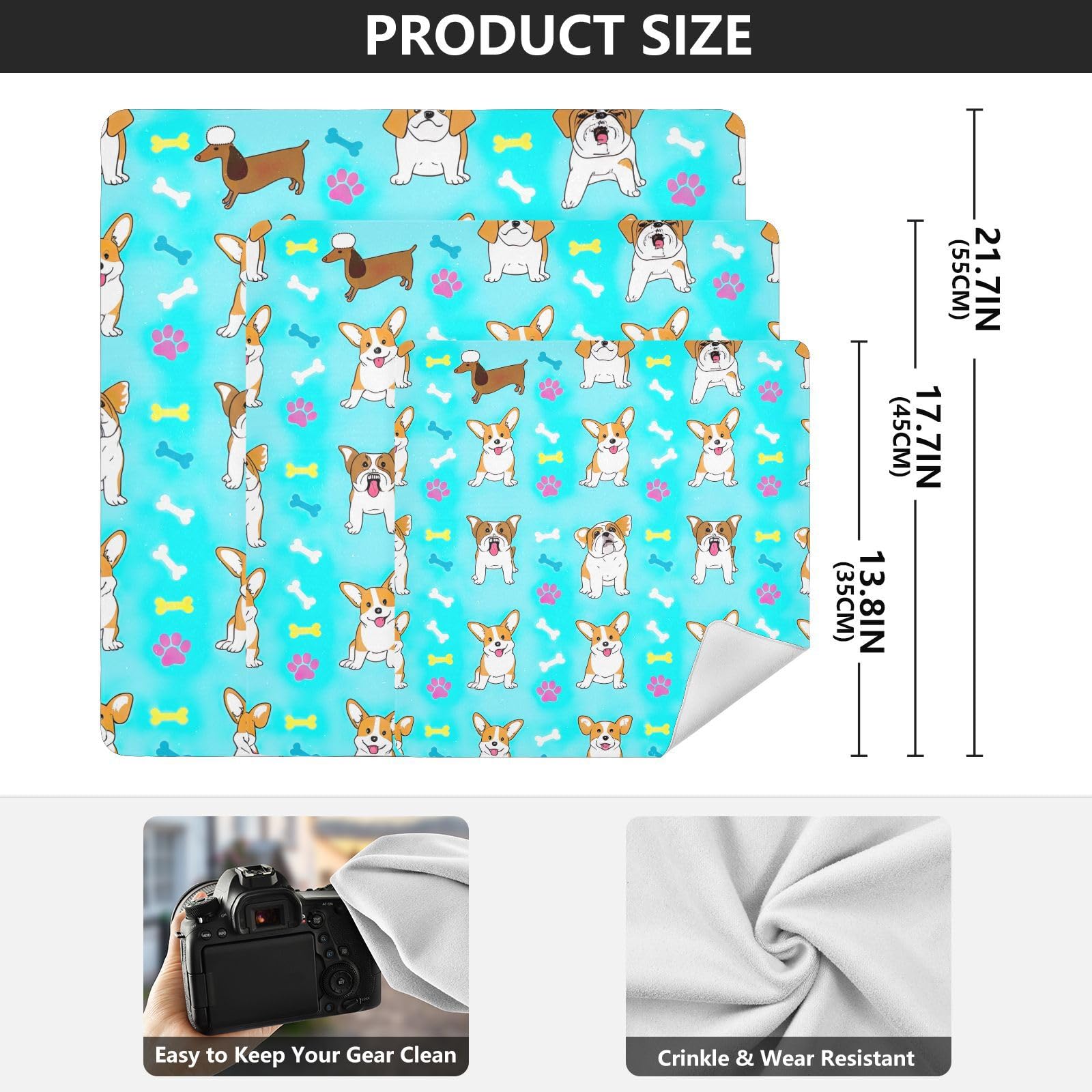 ODAWA Cartoon Dogs Bones Blue 13.8