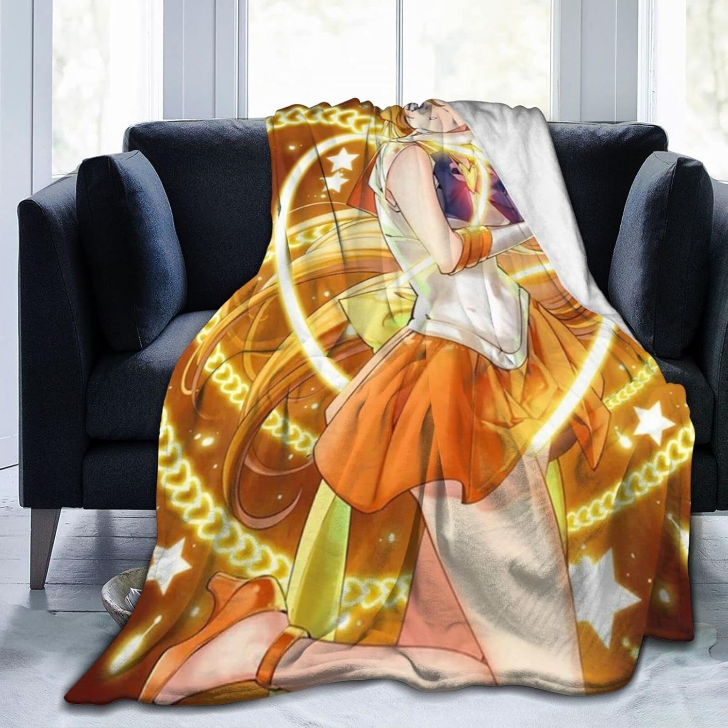 Amazon.co.jp 美少女戦士セーラームーン ブランケット blanket フランネル ふんわりおしゃれ毛布オールシーズン 洗える