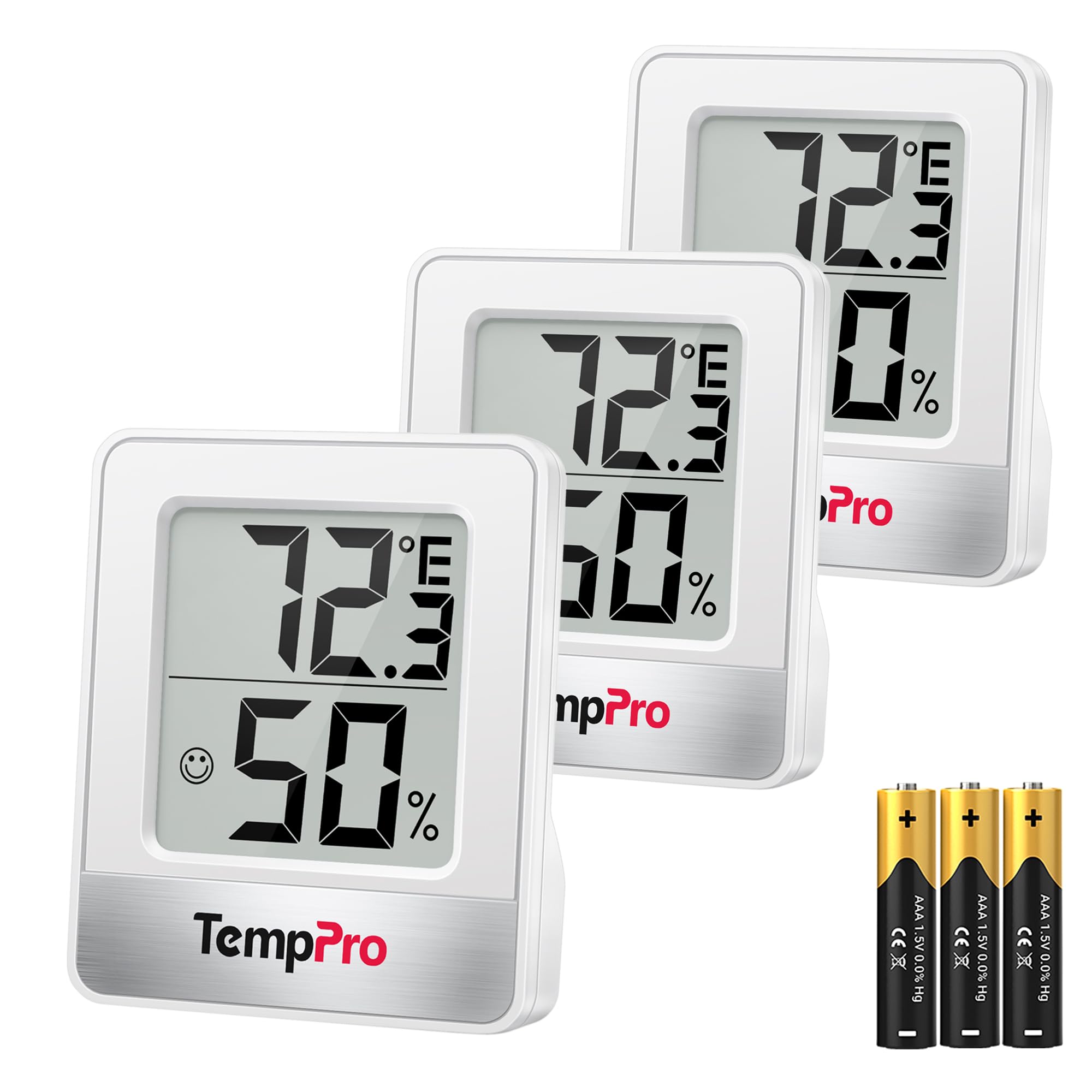 TP49 3 Pieces Digital Hygrometer Indoor Thermometer Humidity Meter Mini Hygrometer with Temperature and Humidity Monitor Outdoor and Room Thermometer Weather Station (Previously ThermoPro)