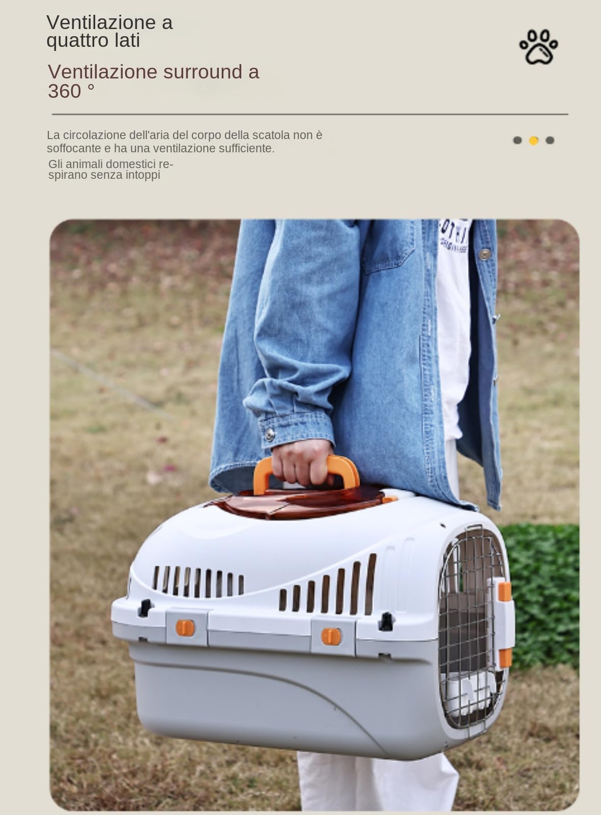 Trasportino Rigido per Gatti e Cani, Ideale per Viaggi,Trasportatore Leggero per Animali Domestici, Custodia per Viaggio Omologata per Aereo con Struttura Robusta e Design Traspirante,