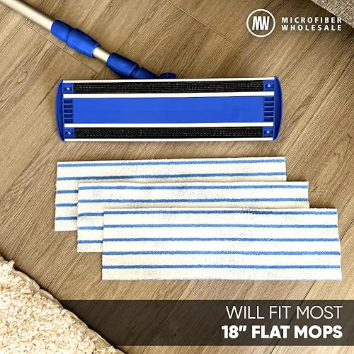 Miniatura 8 de MWipes - Almohadillas de microfibra semi-desechables de 10 pulgadas, compatibles con Swiffer Wet Jet, cabezales planos de repuesto compatibles con