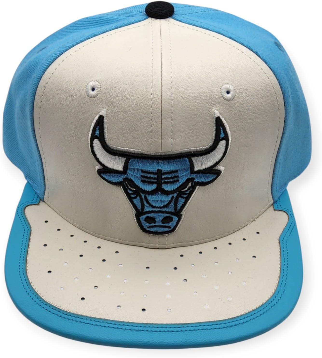 Mitchell and Ness Chicago Bulls Day One White/Light Blue Adjustable Snapback Hat Cap